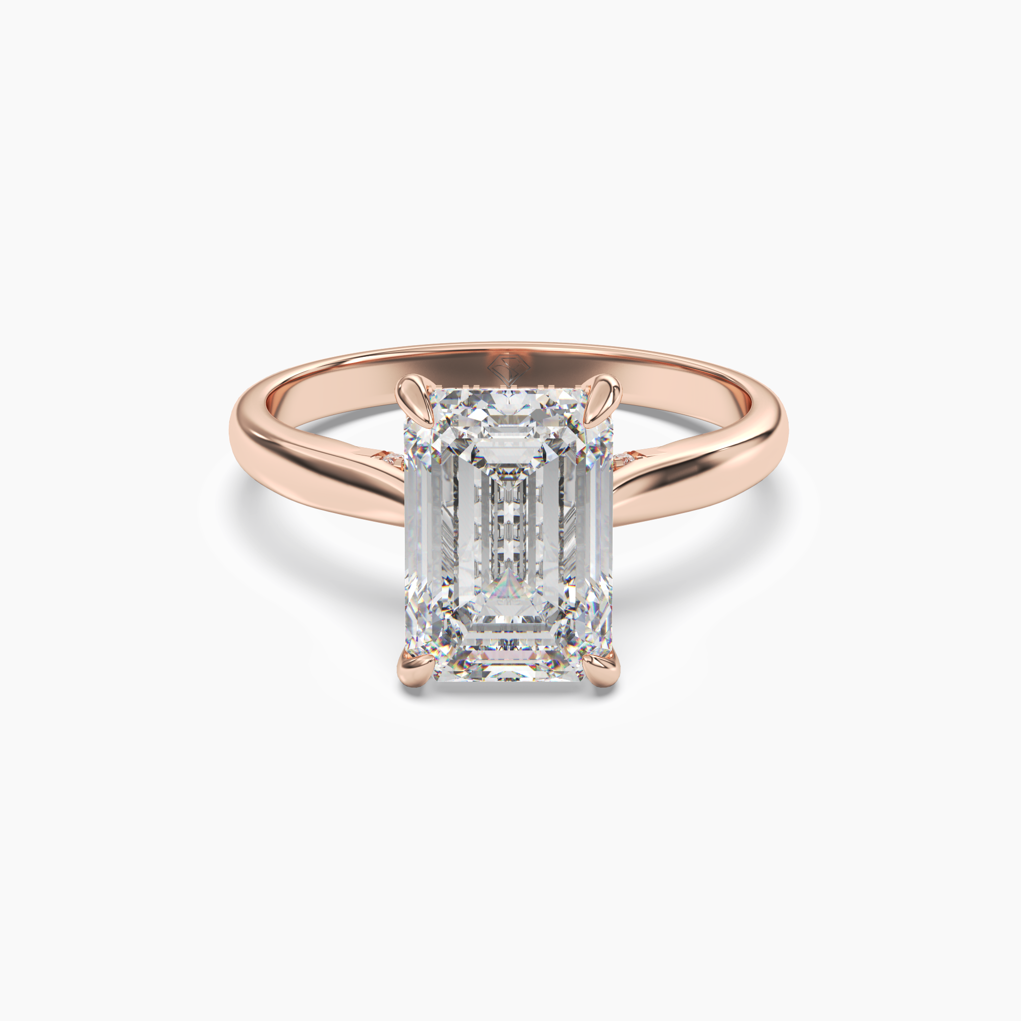 Hestia Emerald Hidden Halo 1.5 Carat Lab Grown Diamond Engagement Ring in 18K Rose Gold