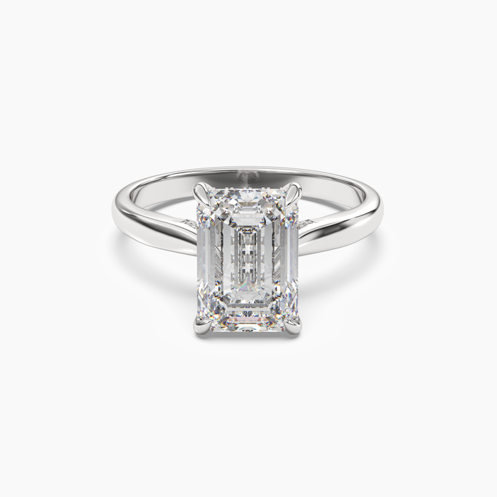 Hestia Emerald Hidden Halo 1 Carat Lab Grown Diamond Engagement Ring in 18K White Gold