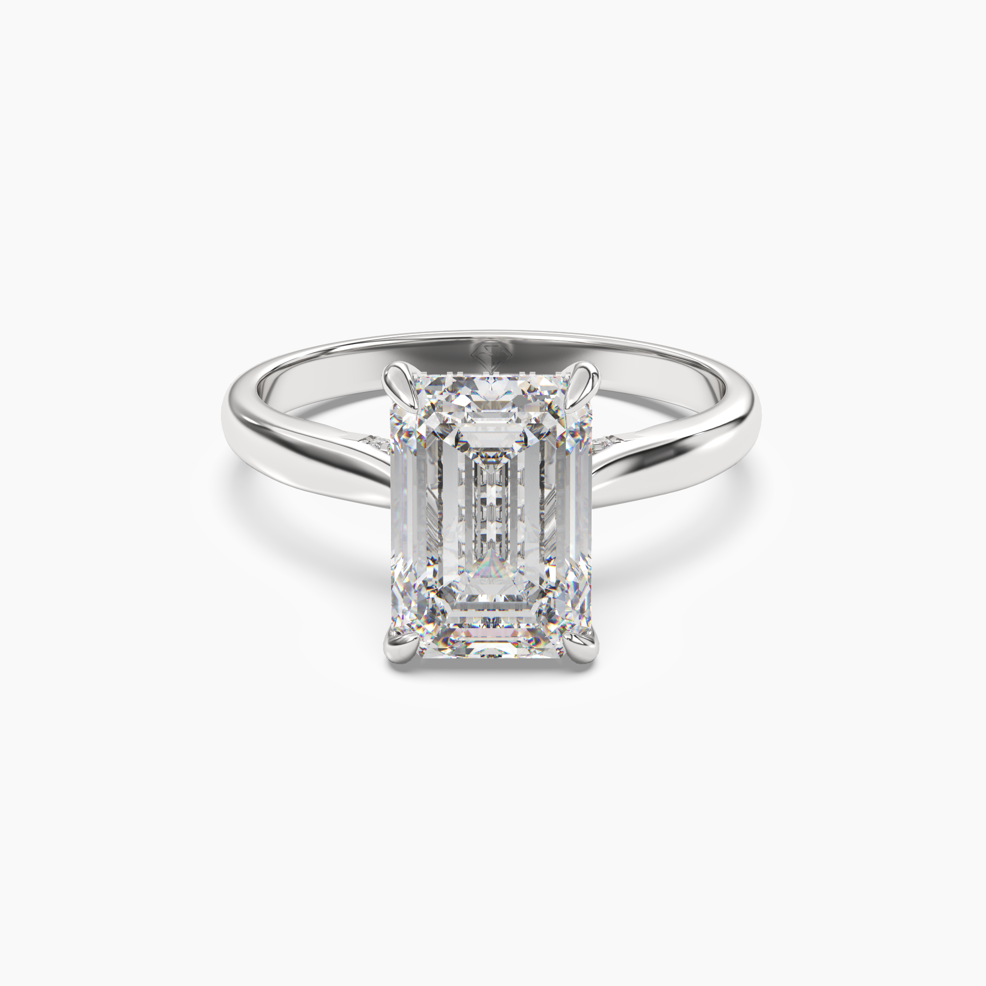 Hestia Emerald Hidden Halo 2 Carat Lab Grown Diamond Engagement Ring in 14K White Gold