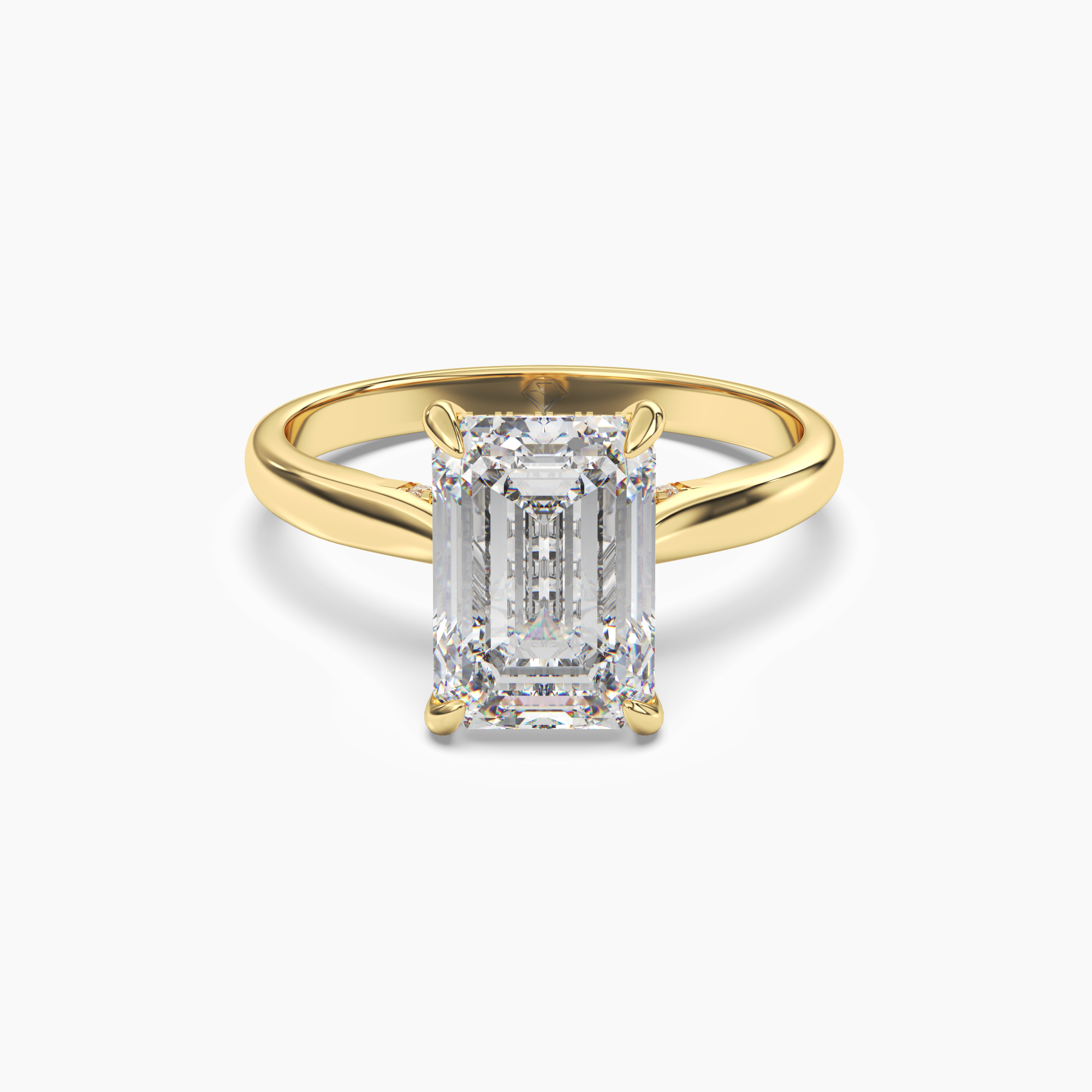Hestia Emerald Hidden Halo 3 Carat Lab Grown Diamond Engagement Ring in 18K White Gold
