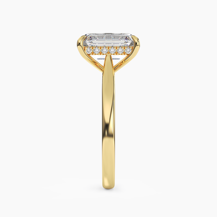 Hestia Emerald Hidden Halo 1 Carat Lab Grown Diamond Engagement Ring in 18K Rose Gold