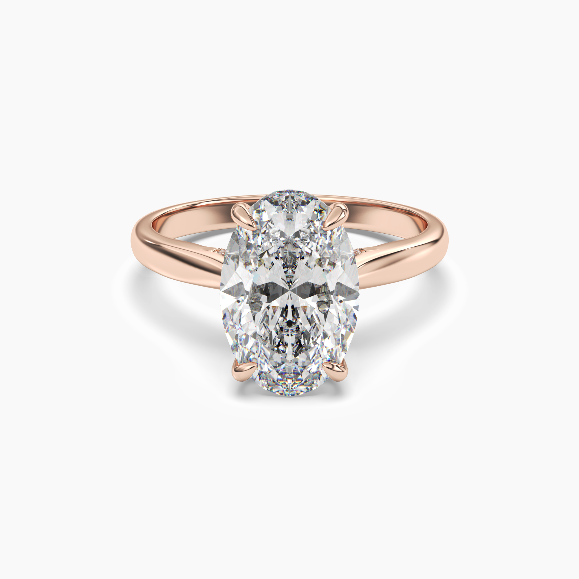 Hestia Oval Hidden Halo 3 Carat Lab Grown Diamond Engagement Ring in 18K Yellow Gold