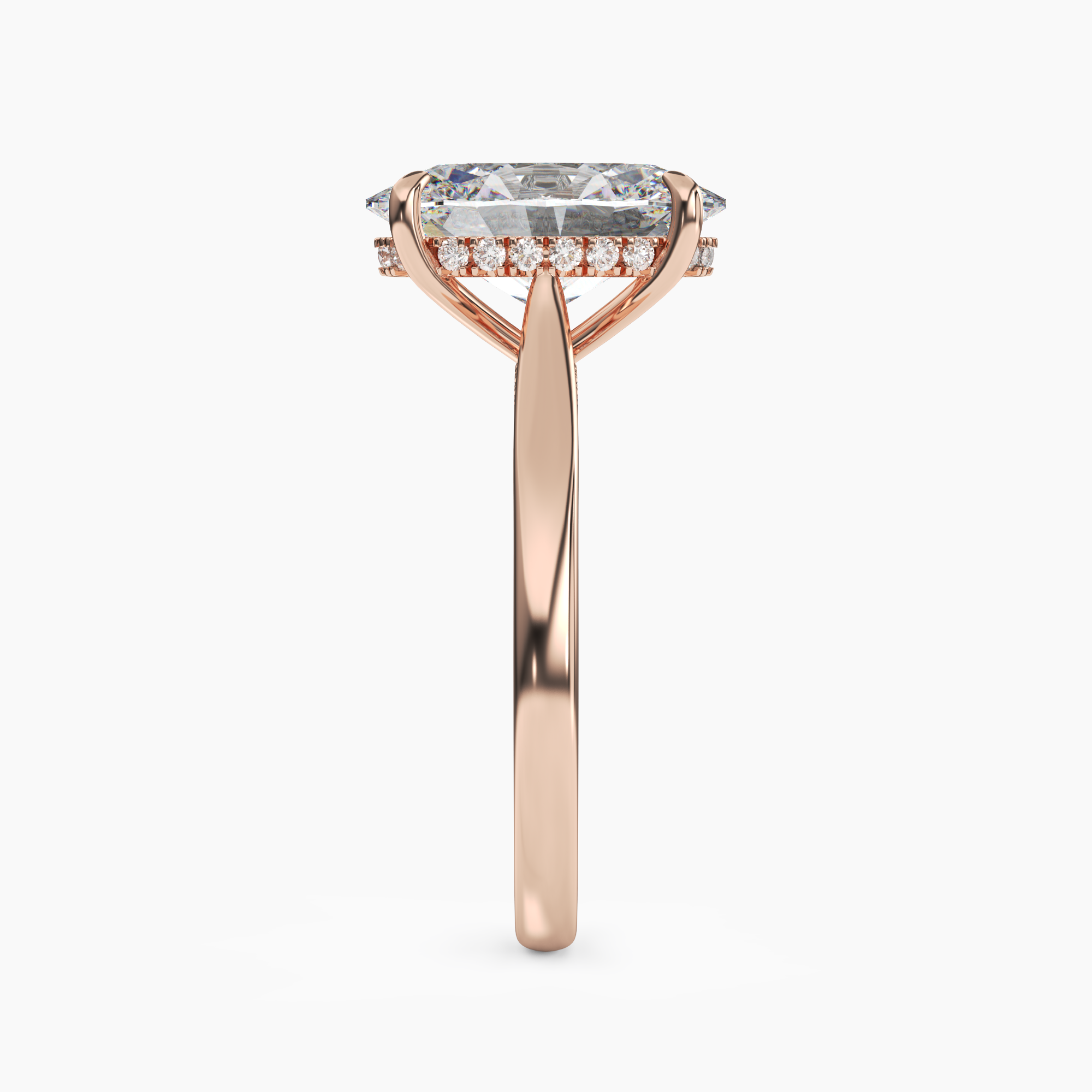 Hestia Oval Hidden Halo 1.5 Carat Lab Grown Diamond Engagement Ring in 14K White Gold