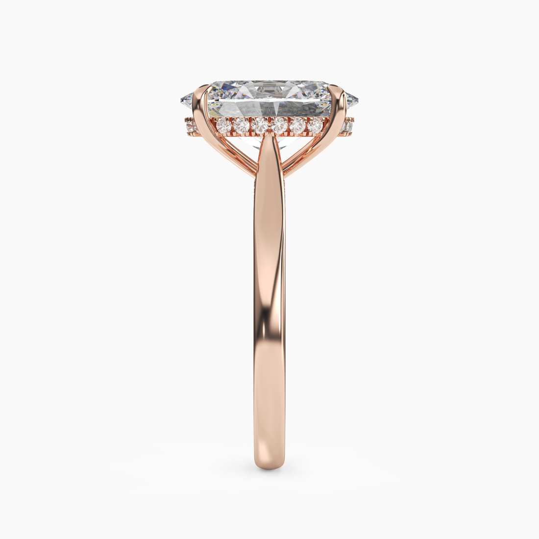 Hestia Oval Hidden Halo 2 Carat Lab Grown Diamond Engagement Ring in 18K Yellow Gold