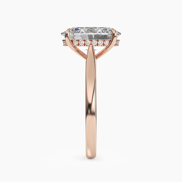 Hestia Oval Hidden Halo 1.5 Carat Lab Grown Diamond Engagement Ring in 14K Yellow Gold
