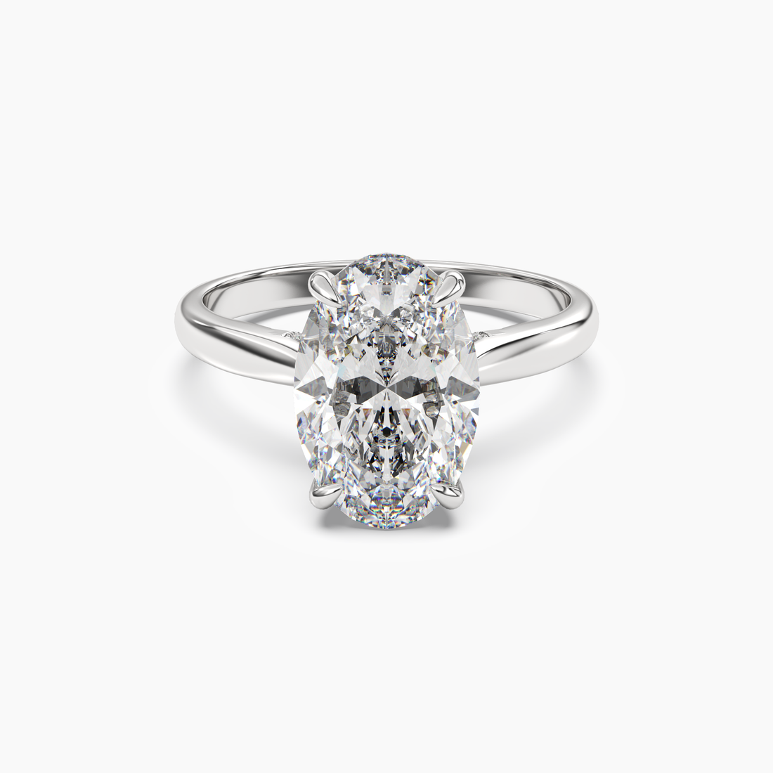 Hestia Oval Hidden Halo 3 Carat Lab Grown Diamond Engagement Ring in 18K Yellow Gold