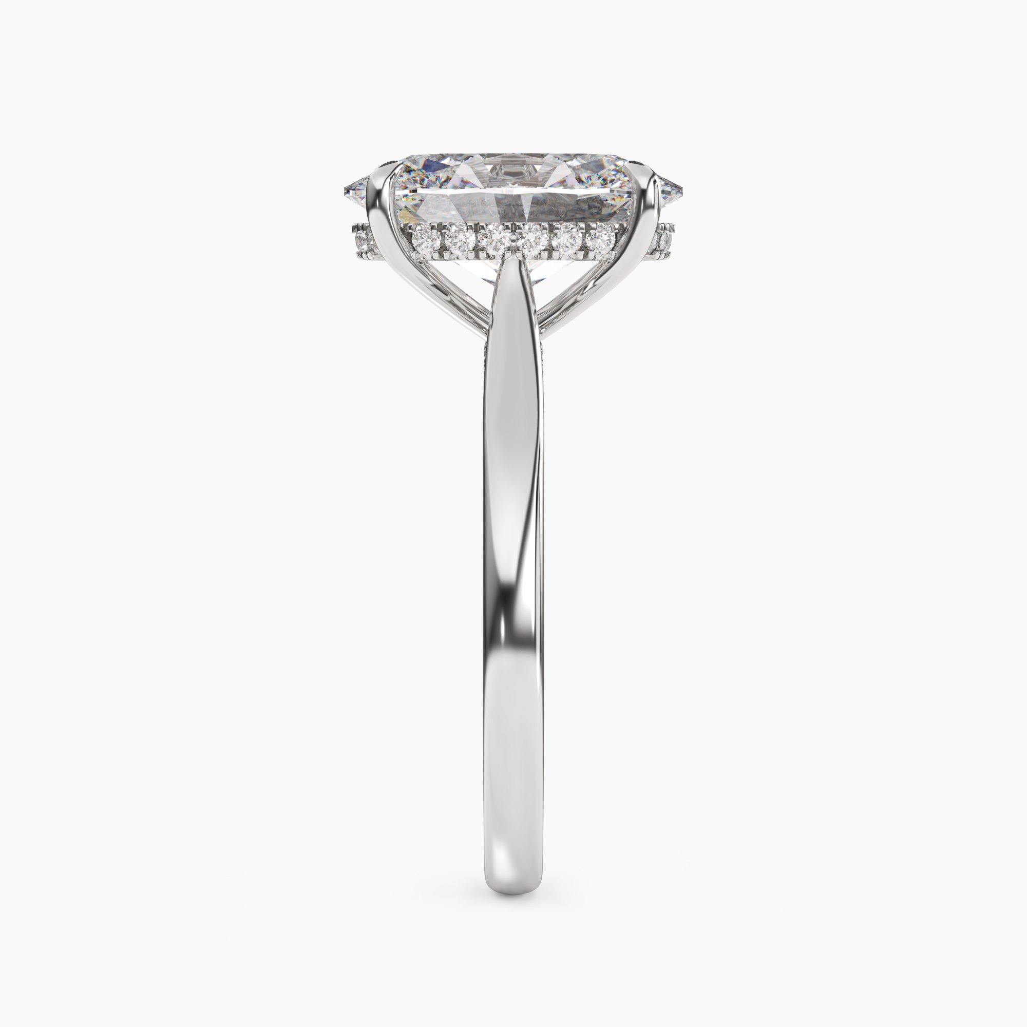 Hestia Oval Hidden Halo 2.5 Carat Lab Grown Diamond Engagement Ring in 14K Yellow Gold