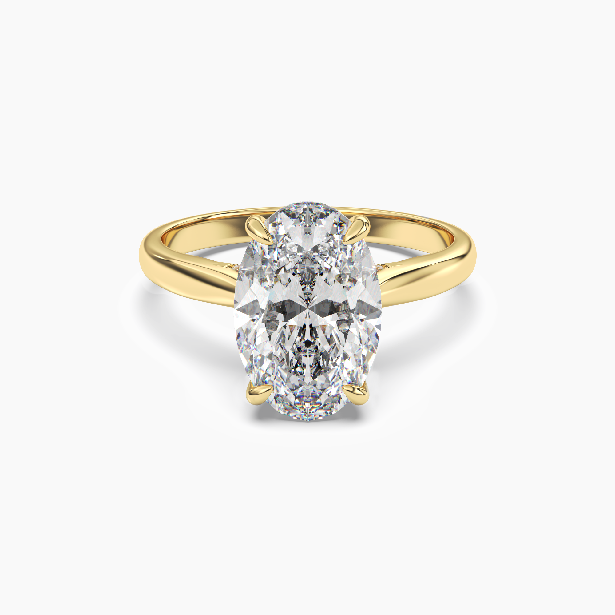 Hestia Oval Hidden Halo 2.5 Carat Lab Grown Diamond Engagement Ring in 18K Rose Gold