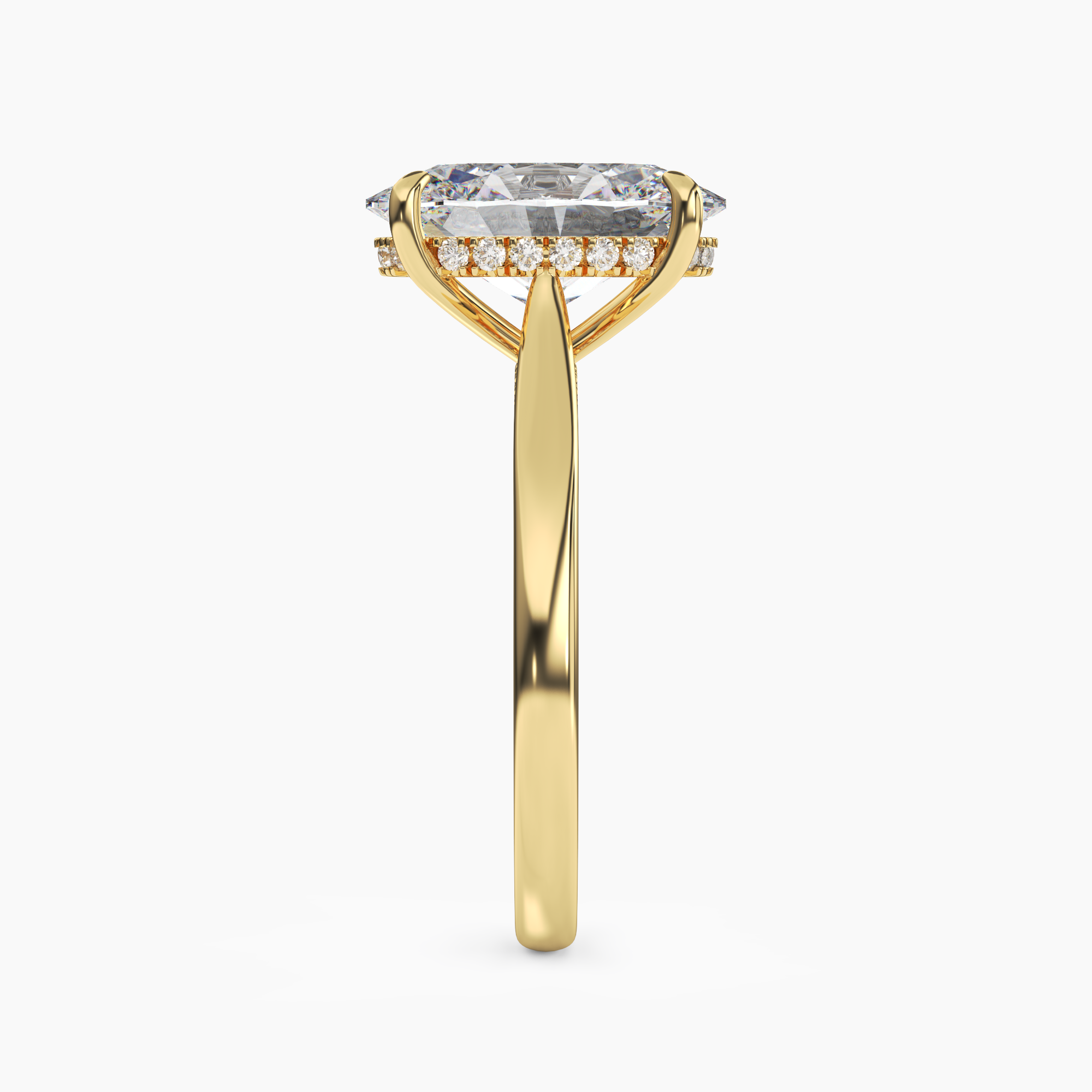Hestia Oval Hidden Halo 1.5 Carat Lab Grown Diamond Engagement Ring in 18K White Gold