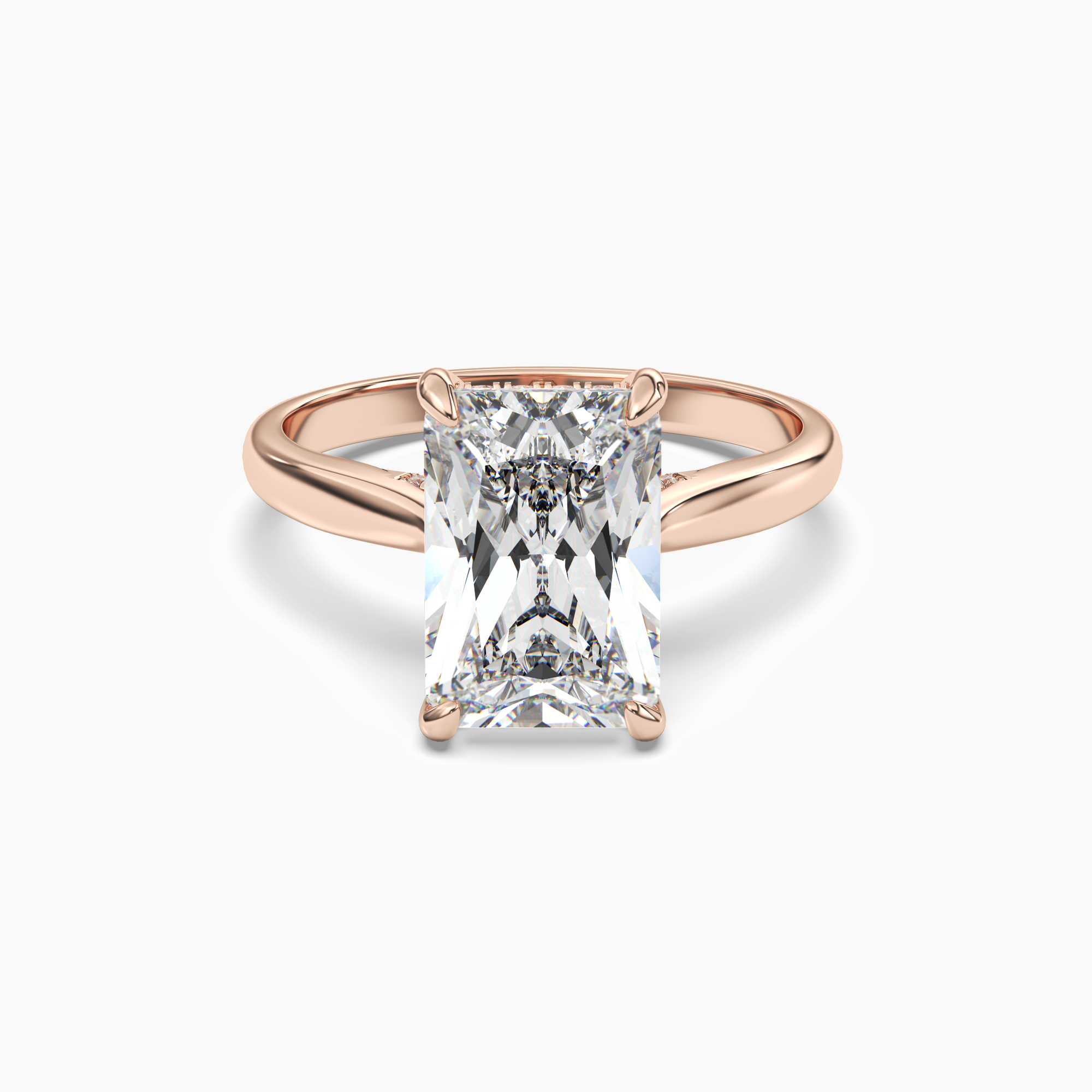 Hestia Radiant Hidden Halo 3 Carat Lab Grown Diamond Engagement Ring in 18K Yellow Gold