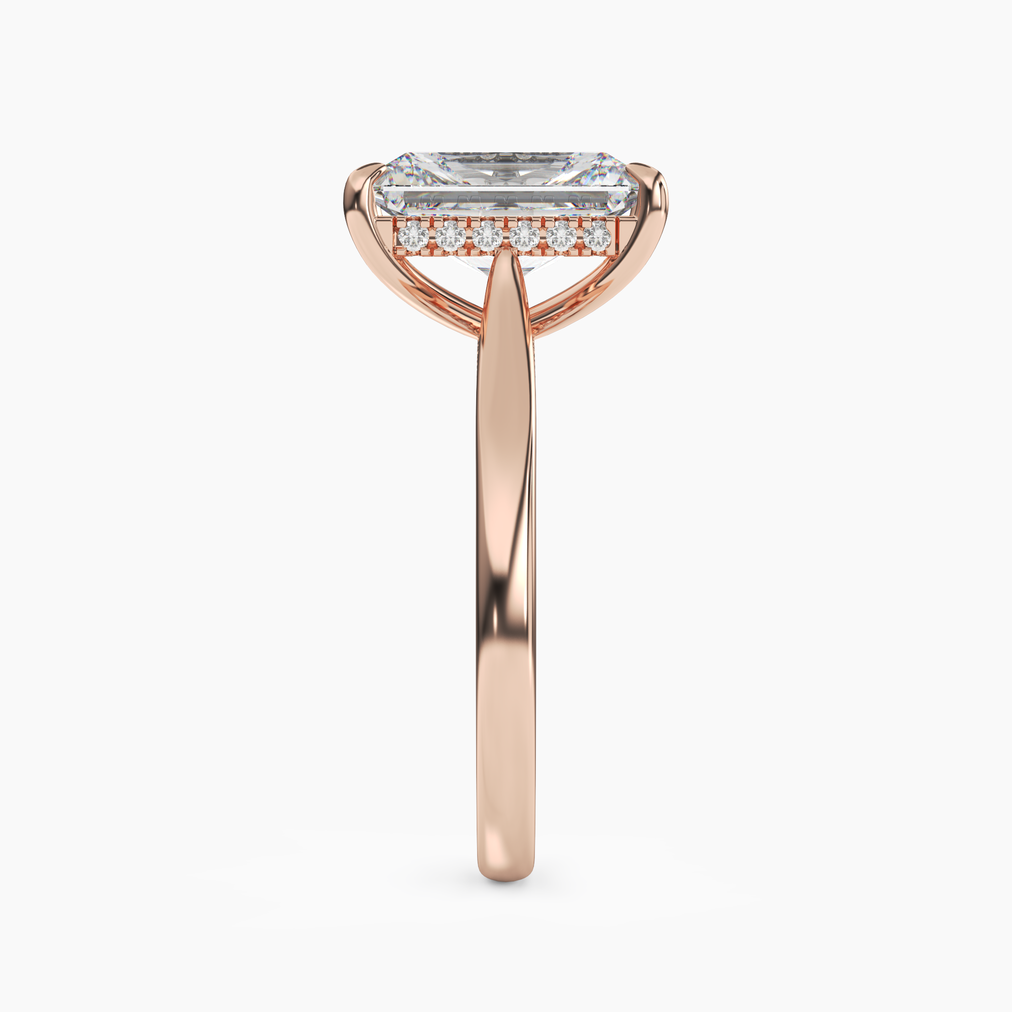 Hestia Radiant Hidden Halo 1 Carat Lab Grown Diamond Engagement Ring in 18K White Gold