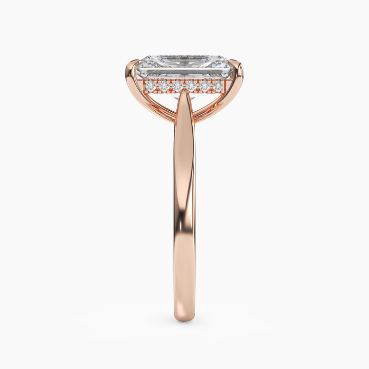 Hestia Radiant Hidden Halo 1.5 Carat Lab Grown Diamond Engagement Ring in 14K Yellow Gold