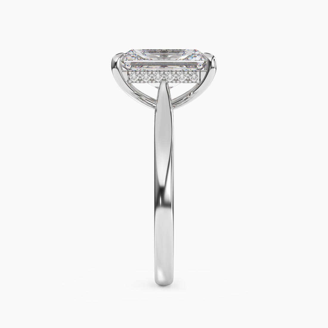 Hestia Radiant Hidden Halo 2.5 Carat Lab Grown Diamond Engagement Ring in 14K Yellow Gold