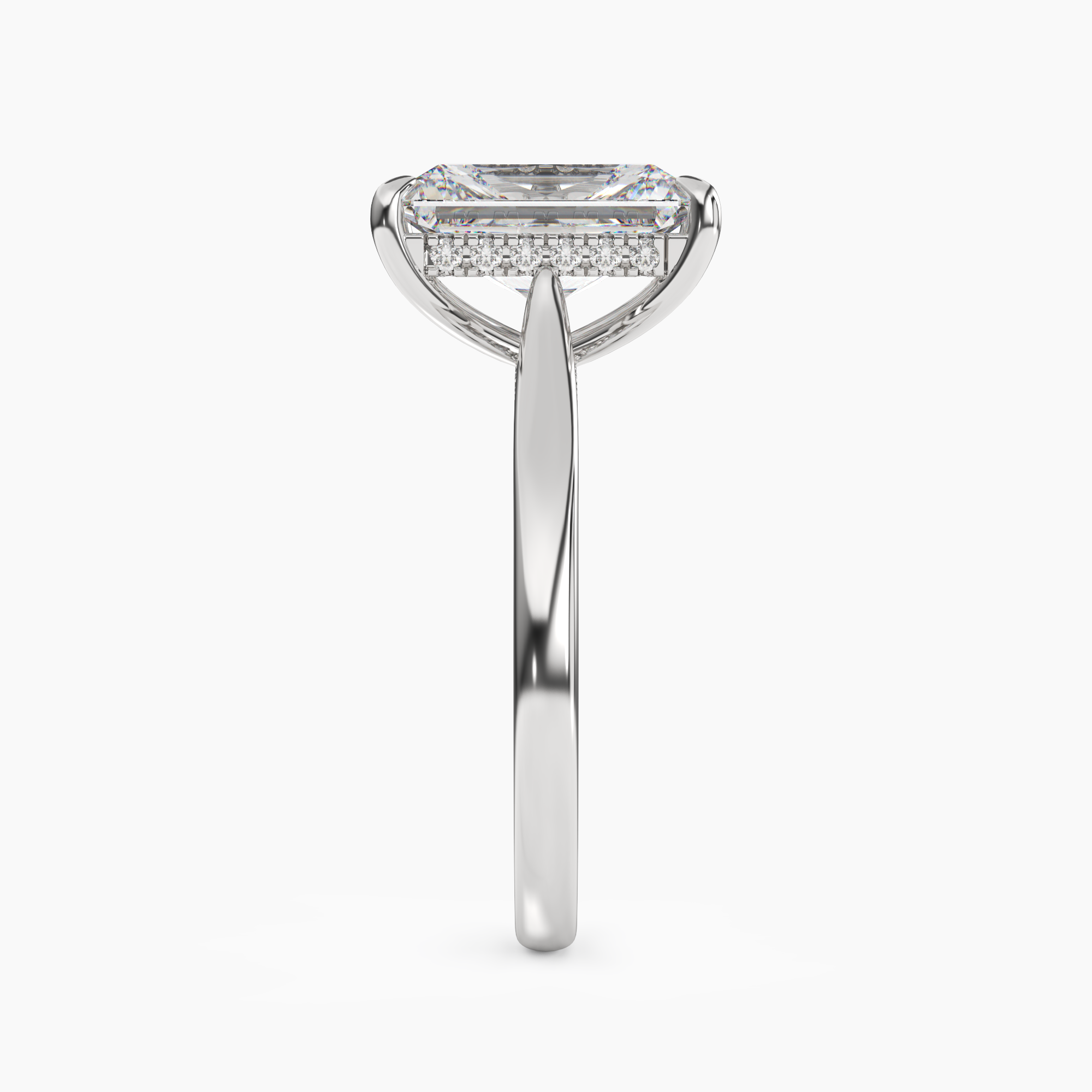 Hestia Radiant Hidden Halo 2 Carat Lab Grown Diamond Engagement Ring in 18K White Gold