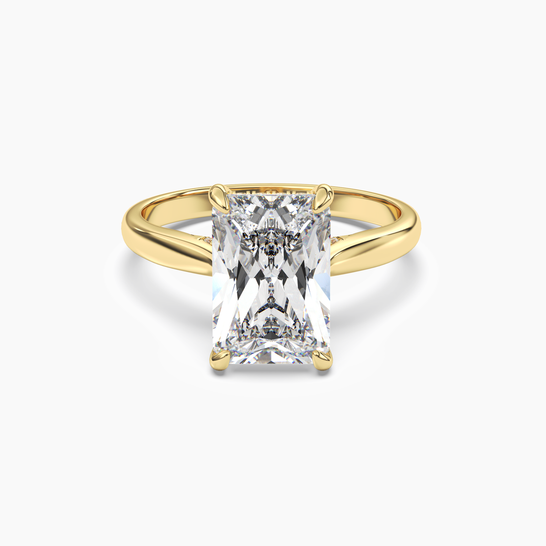 Hestia Radiant Hidden Halo Diamond Ring Setting in 14K White Gold