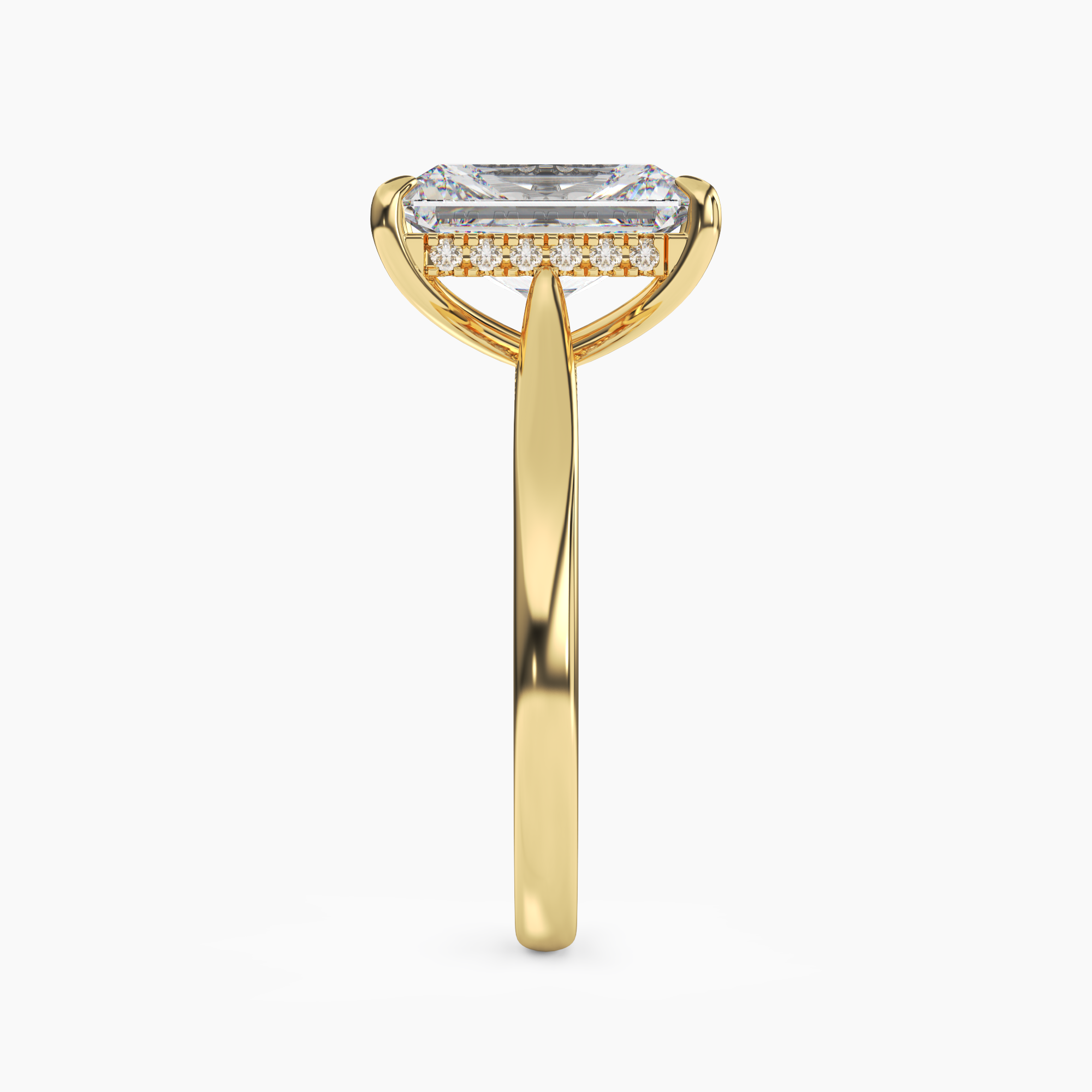 Hestia Radiant Hidden Halo 3 Carat Lab Grown Diamond Engagement Ring in 18K White Gold