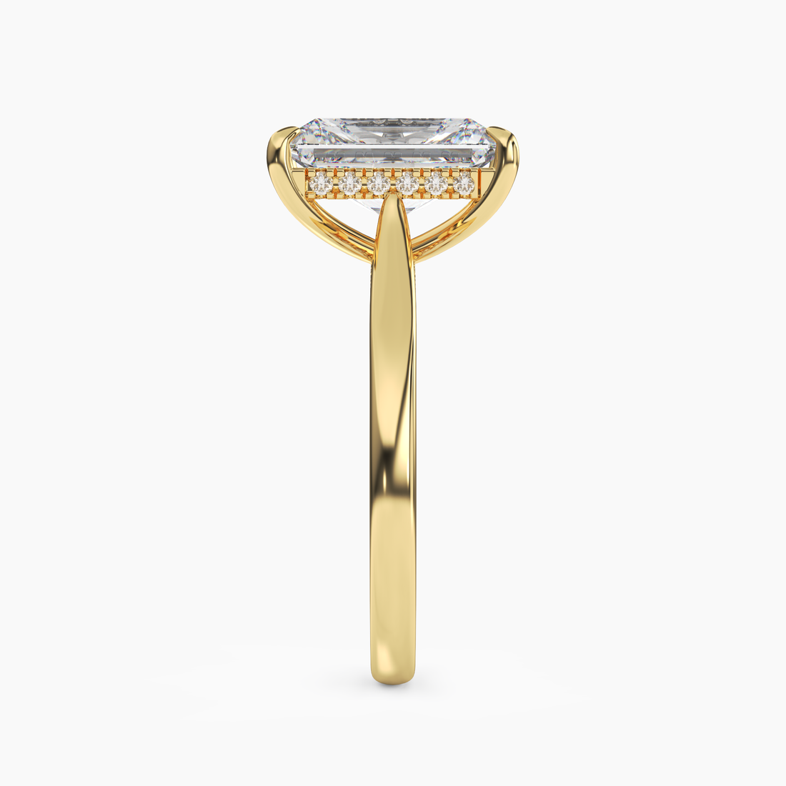 Hestia Radiant Hidden Halo 2.5 Carat Lab Grown Diamond Engagement Ring in 18K White Gold