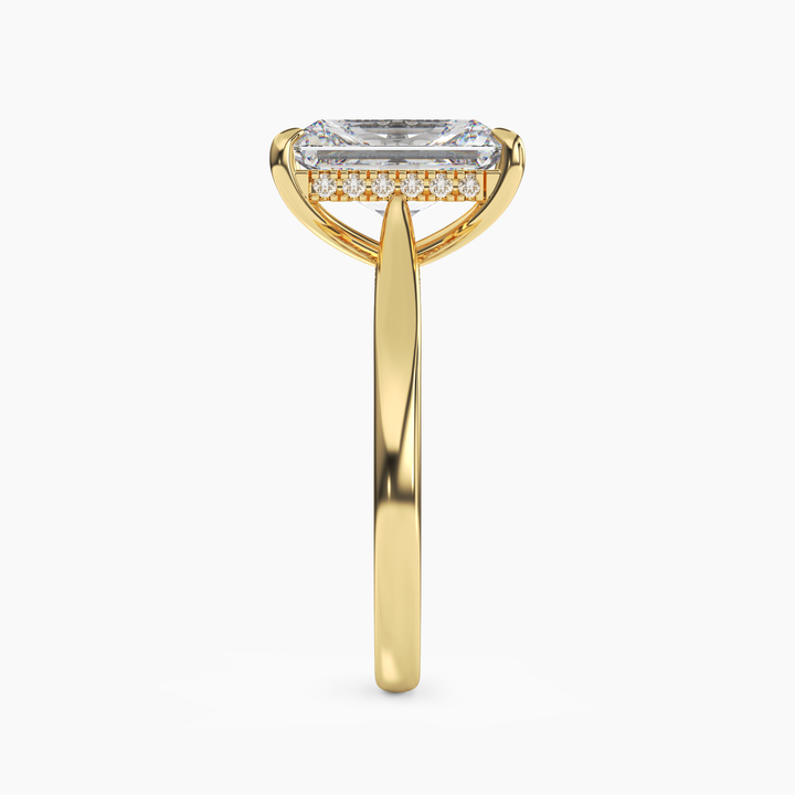 Hestia Radiant Hidden Halo 2 Carat Lab Grown Diamond Engagement Ring in 18K Rose Gold