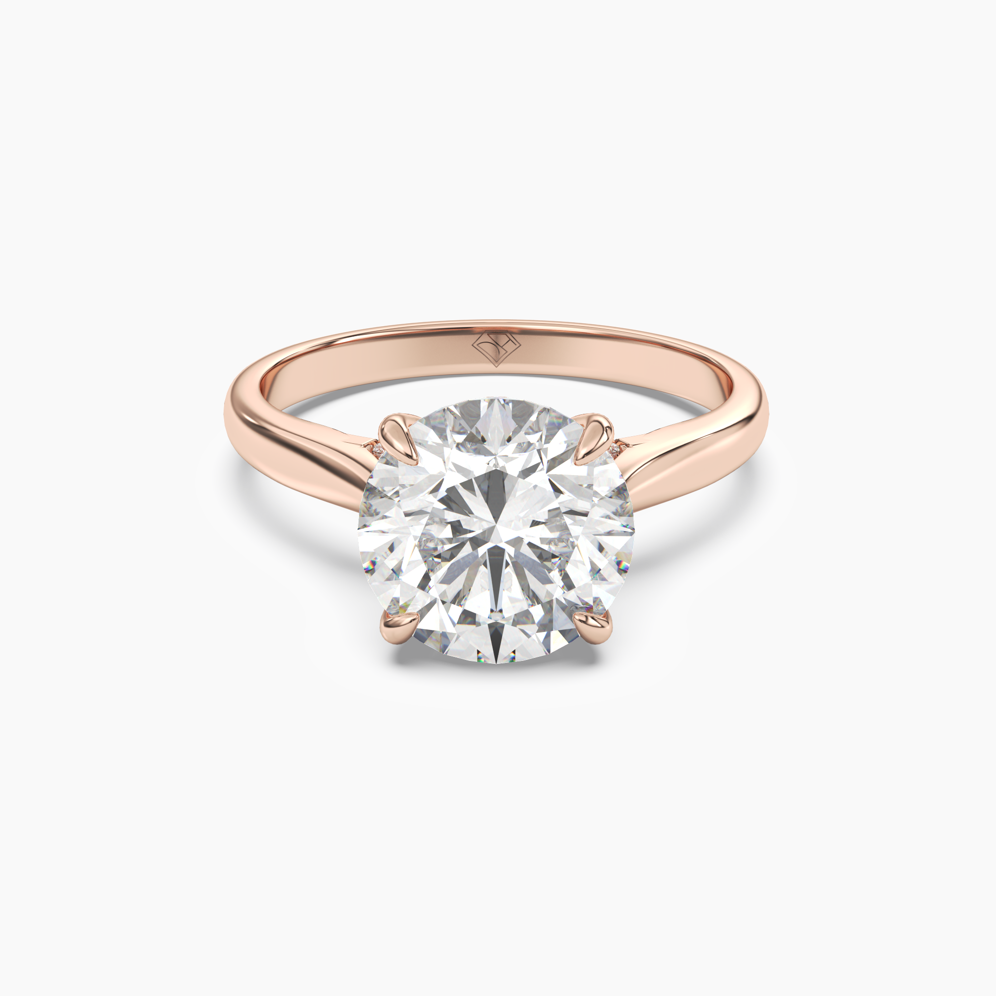 Hestia Round Hidden Halo 2 Carat Lab Grown Diamond Engagement Ring in 18K Rose Gold