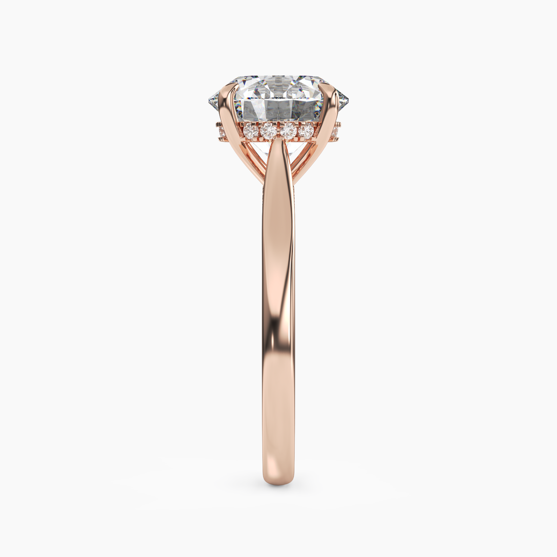 Hestia Round Hidden Halo 1.5 Carat Lab Grown Diamond Engagement Ring in 14K Rose Gold