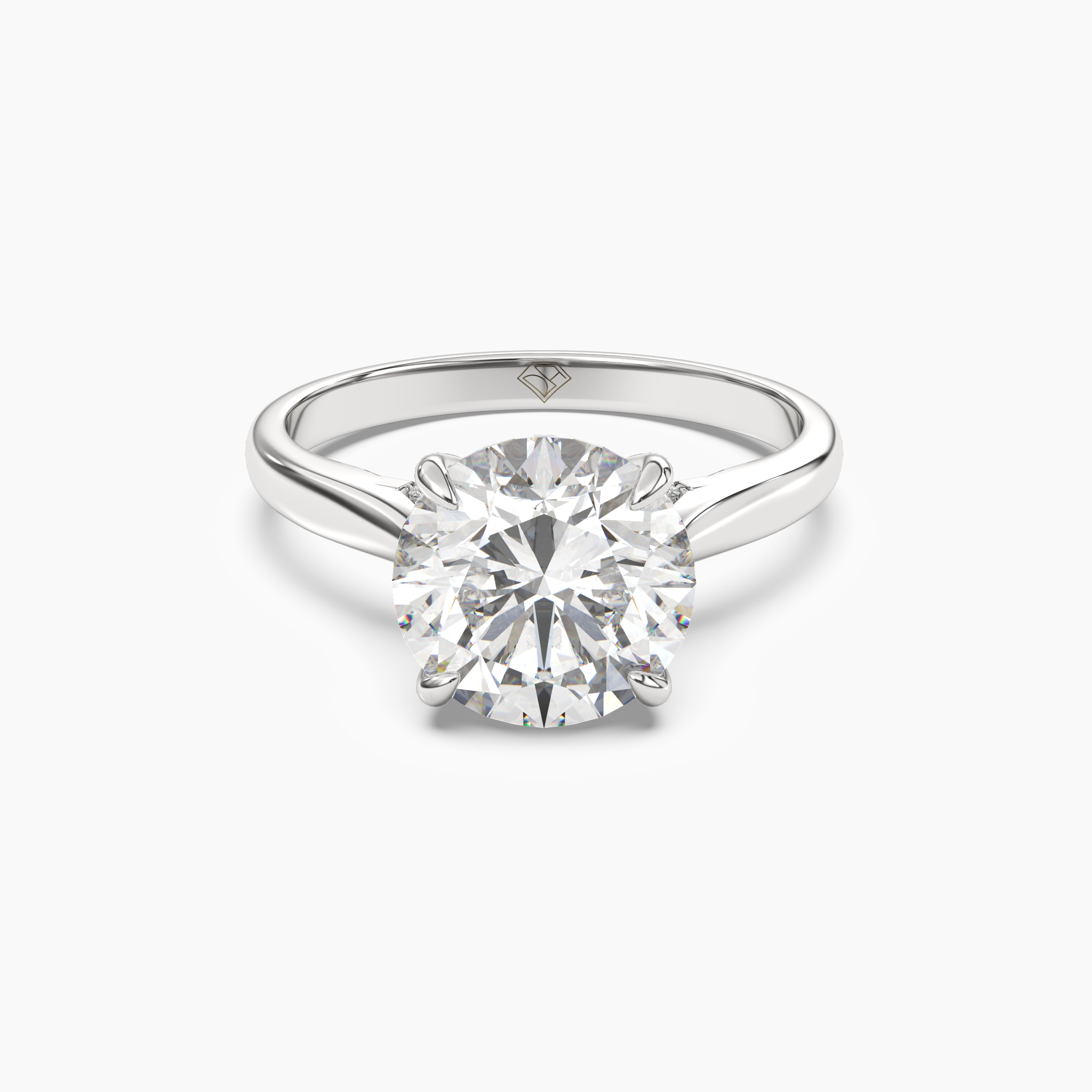 Hestia Round Hidden Halo 3 Carat Lab Grown Diamond Engagement Ring in 14K Rose Gold