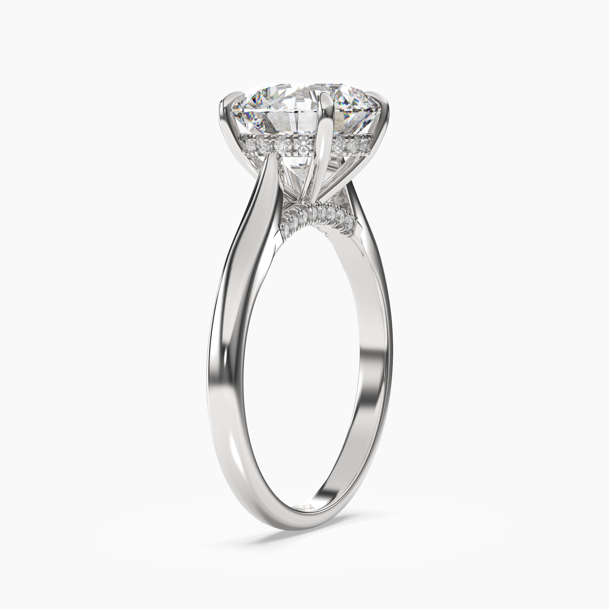 Hestia Round Hidden Halo 2.5 Carat Lab Grown Diamond Engagement Ring in 14K Yellow Gold