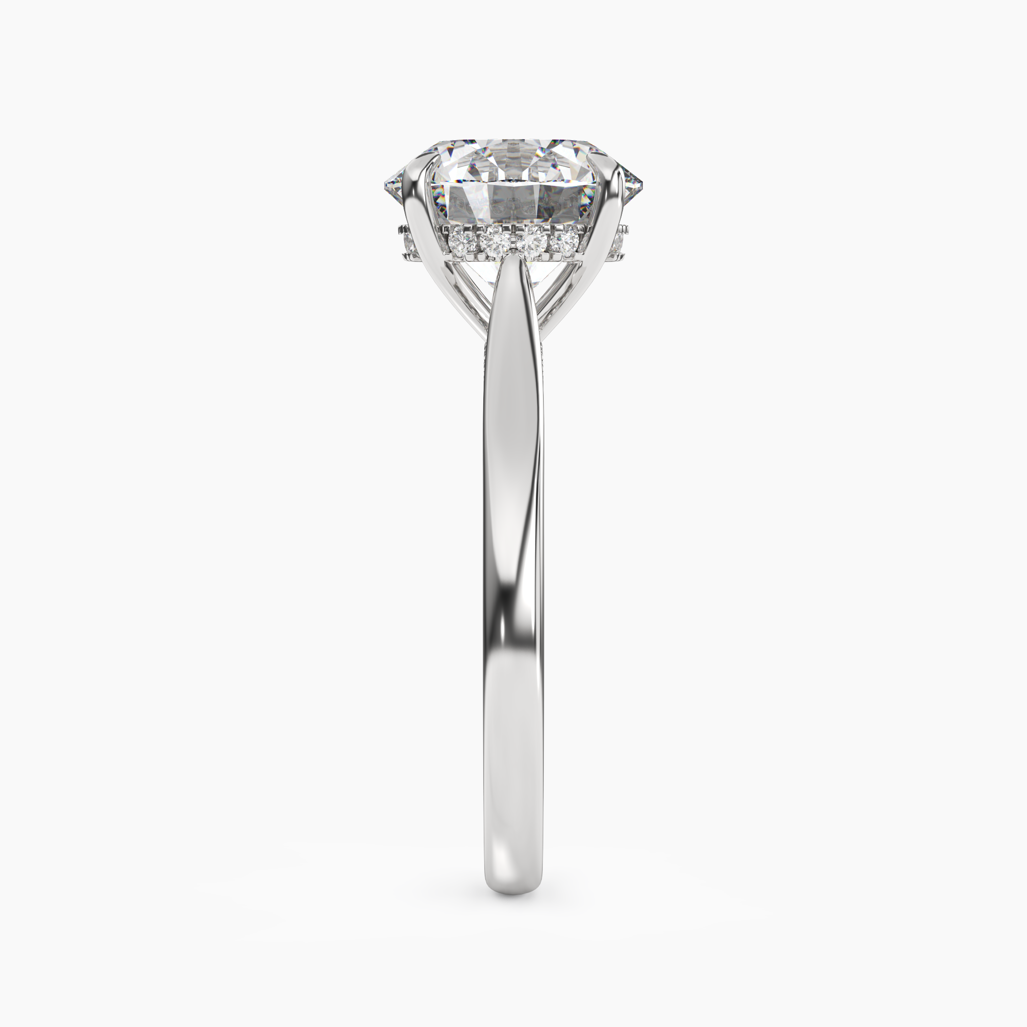 Hestia Round Hidden Halo 2 Carat Lab Grown Diamond Engagement Ring in 18K White Gold