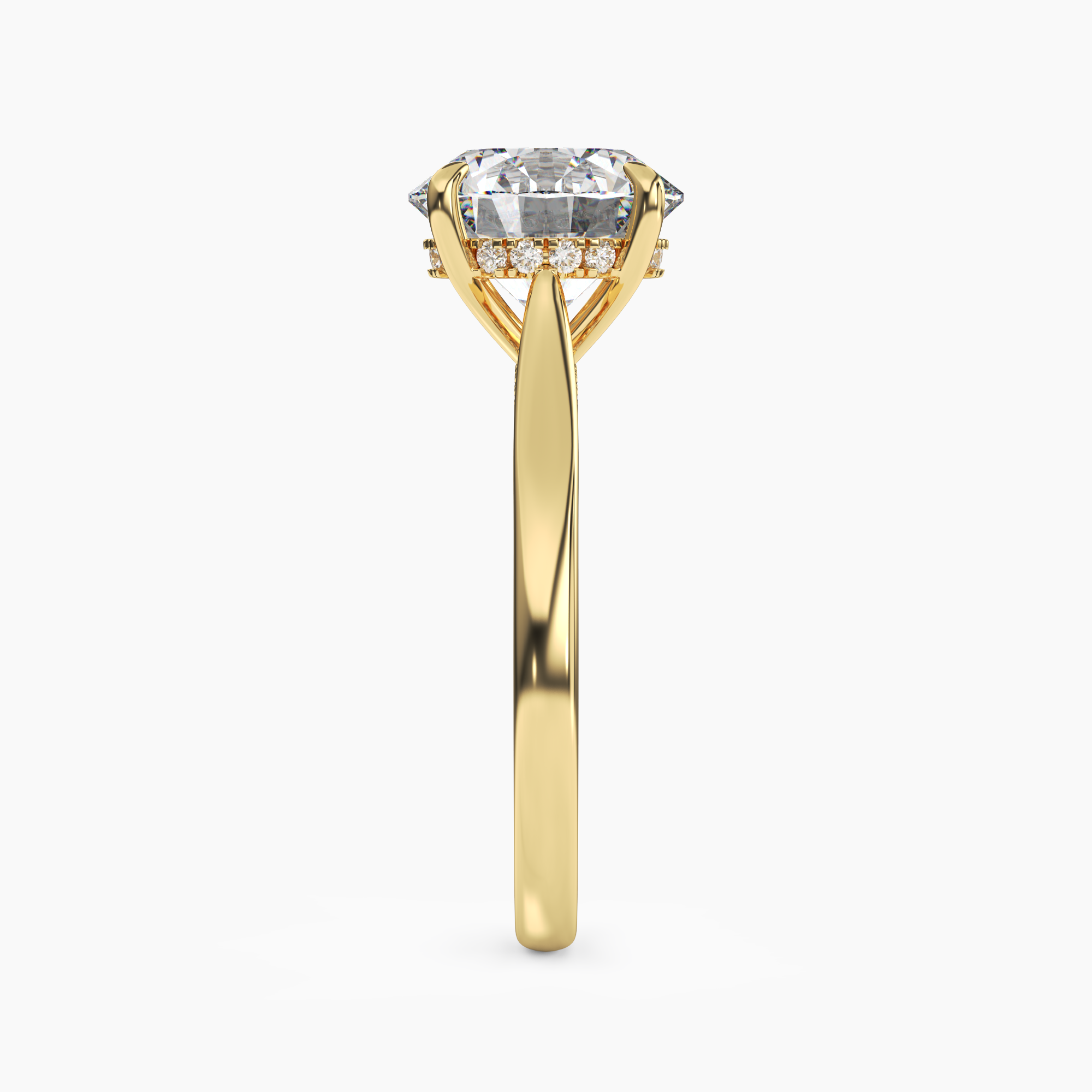 Hestia Round Hidden Halo 3 Carat Lab Grown Diamond Engagement Ring in 18K Rose Gold