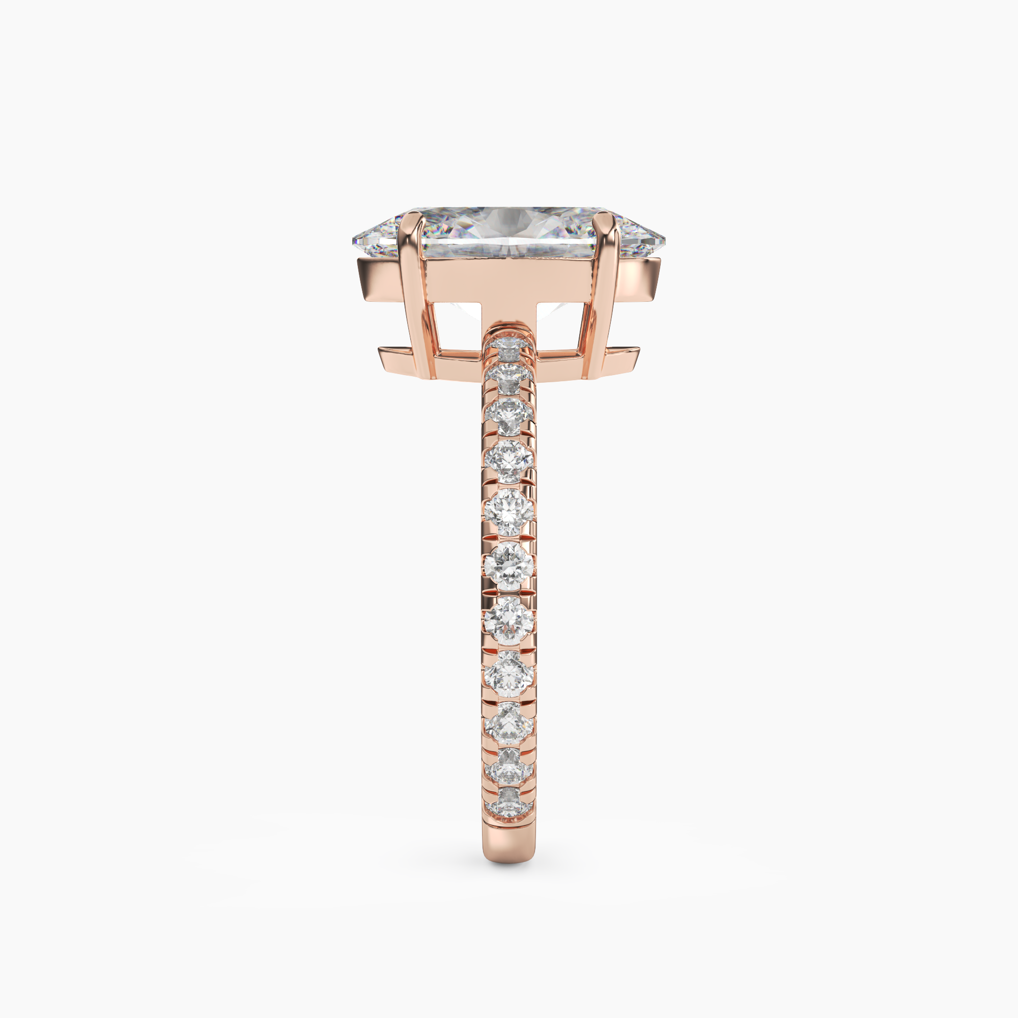 Cascade Oval 2 Carat Lab Grown Diamond Engagement Ring in 18K Yellow Gold