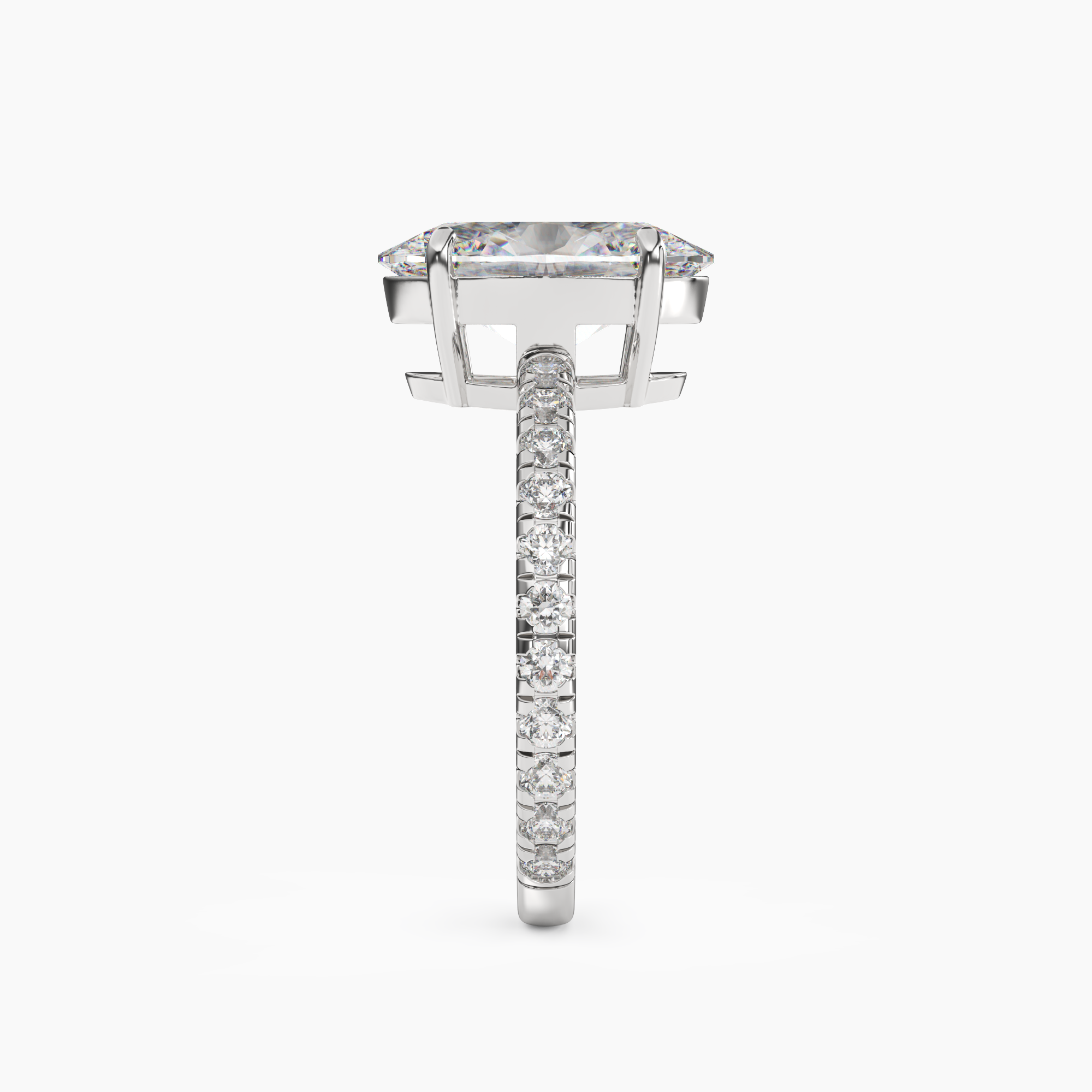 Cascade Oval 2 Carat Lab Grown Diamond Engagement Ring in 14K Rose Gold