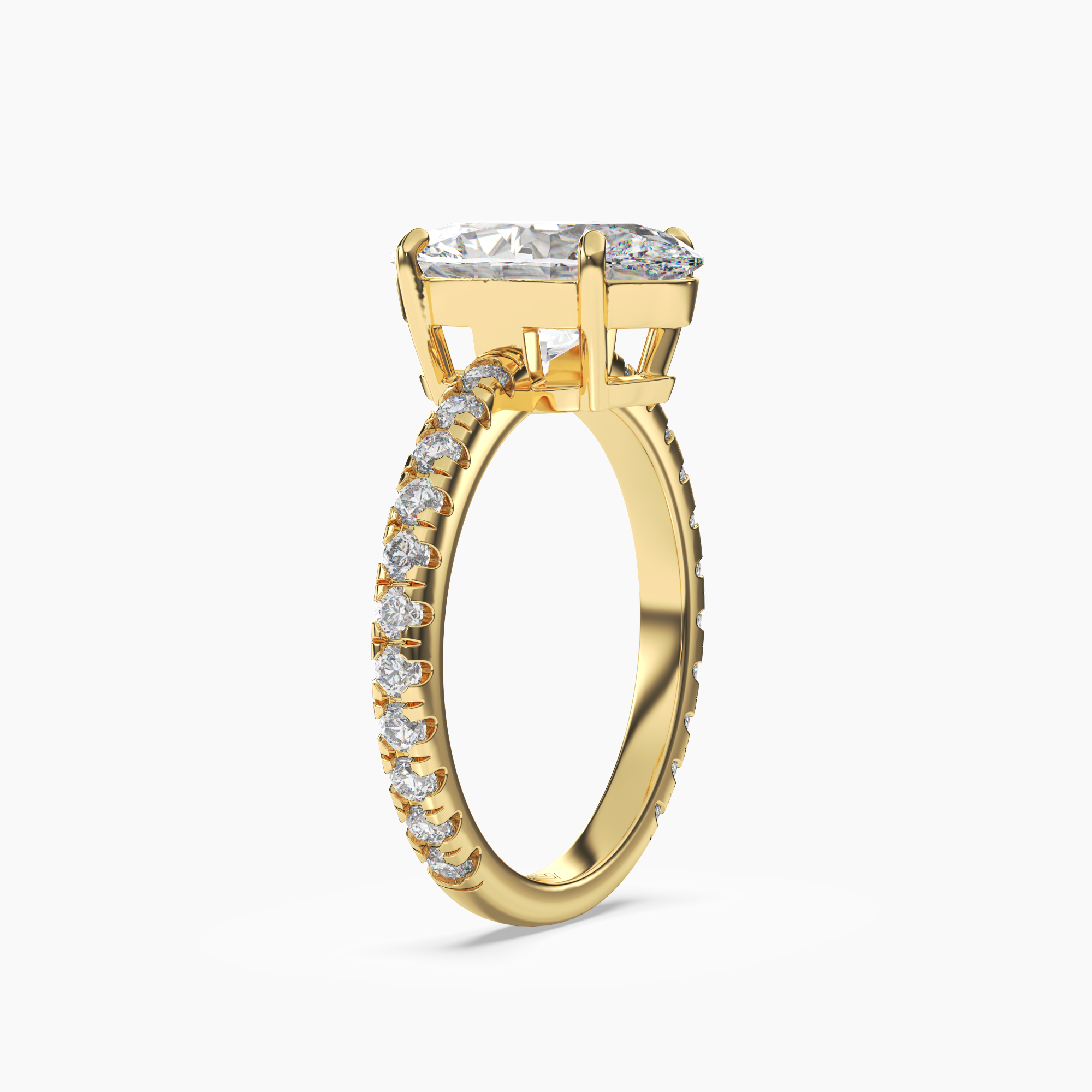 Cascade Oval 2 Carat Lab Grown Diamond Engagement Ring in 14K White Gold