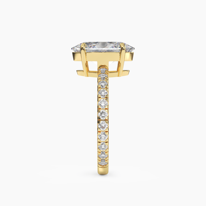 Cascade Oval 3 Carat Lab Grown Diamond Engagement Ring in 18K Rose Gold