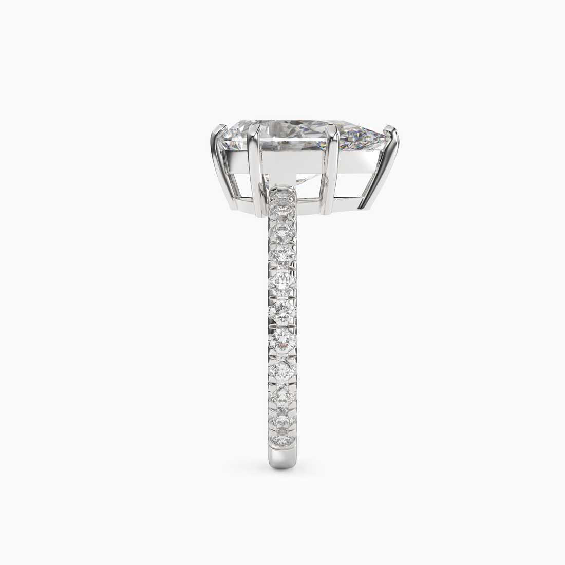 Cascade Pear 2.5 Carat Lab Grown Diamond Engagement Ring in 14K Yellow Gold