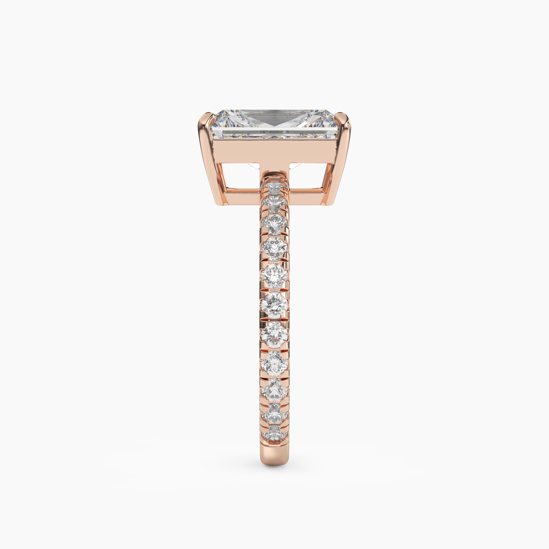 Cascade Radiant 1.5 Carat Lab Grown Diamond Engagement Ring in 18K White Gold
