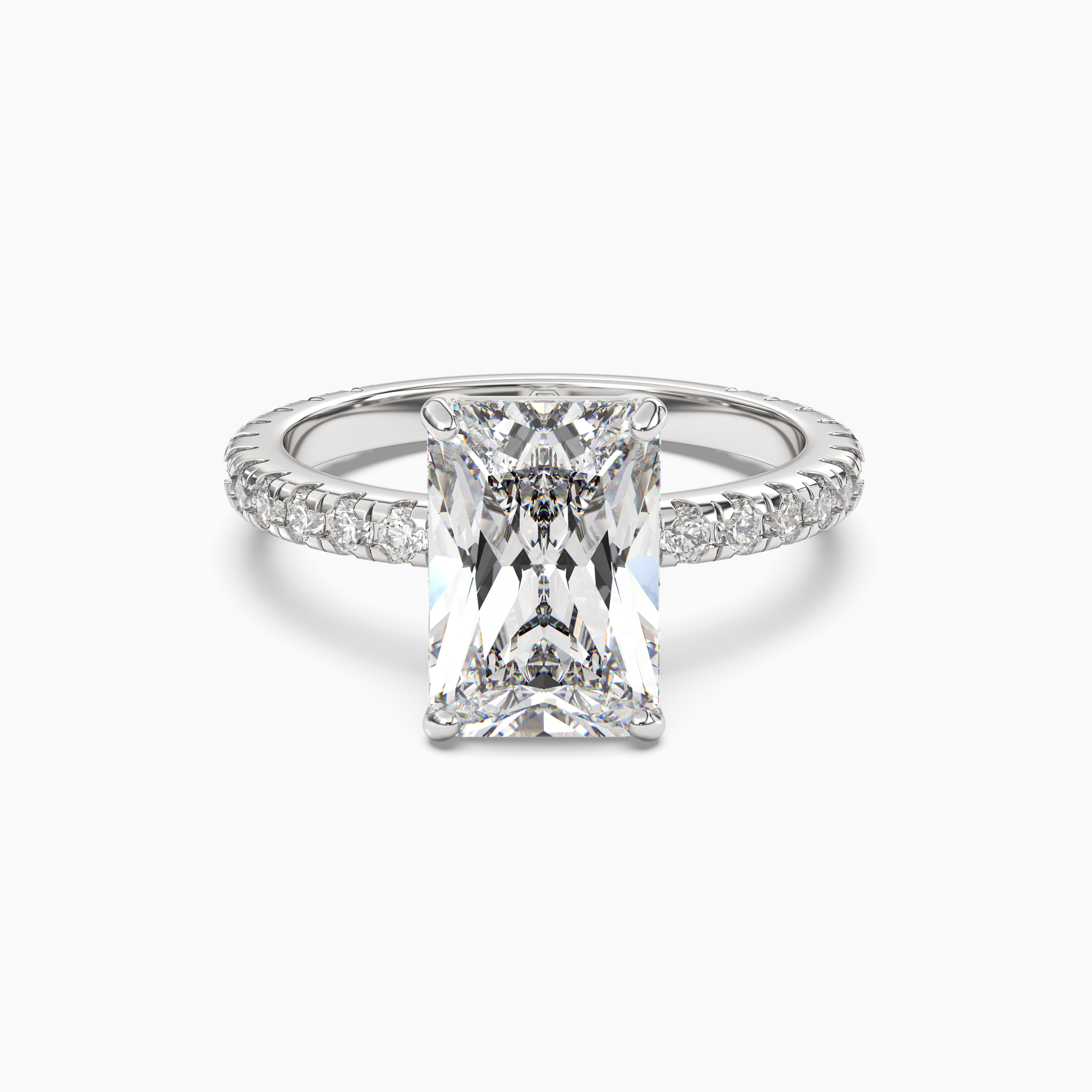 Cascade Radiant 2 Carat Lab Grown Diamond Engagement Ring in 14K Yellow Gold