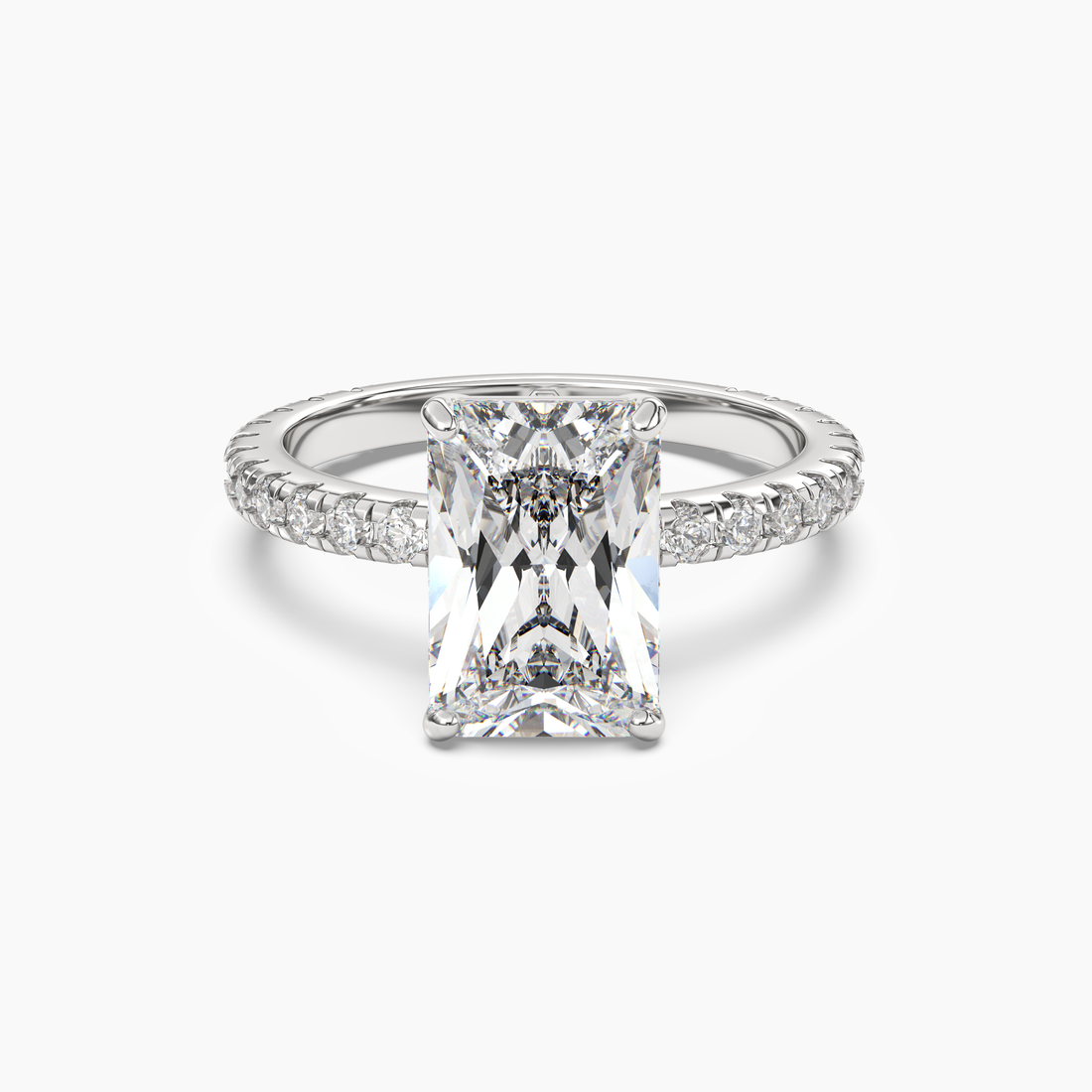 Cascade Radiant 1.5 Carat Lab Grown Diamond Engagement Ring in 18K Rose Gold
