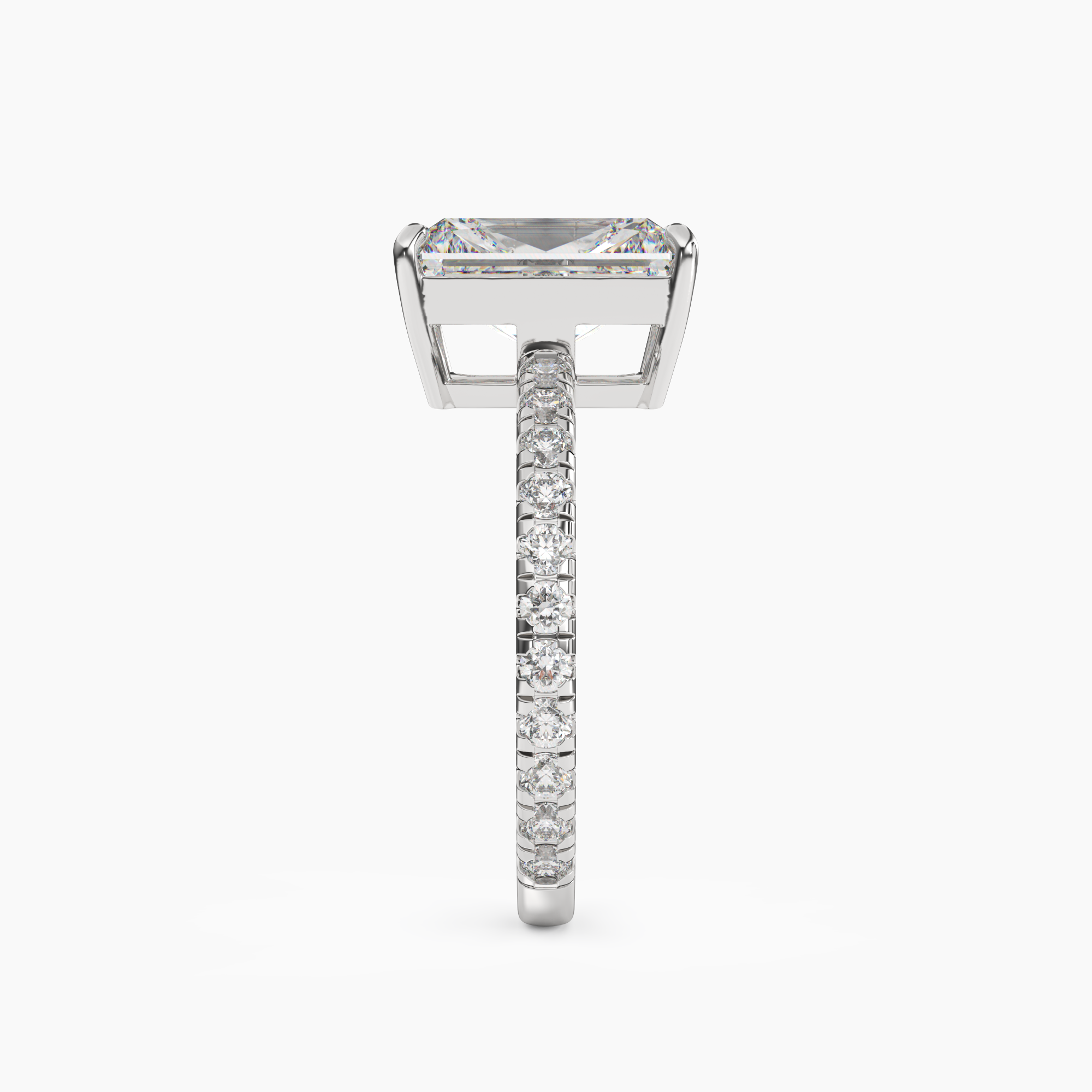 Cascade Radiant 2.5 Carat Lab Grown Diamond Engagement Ring in 14K Yellow Gold