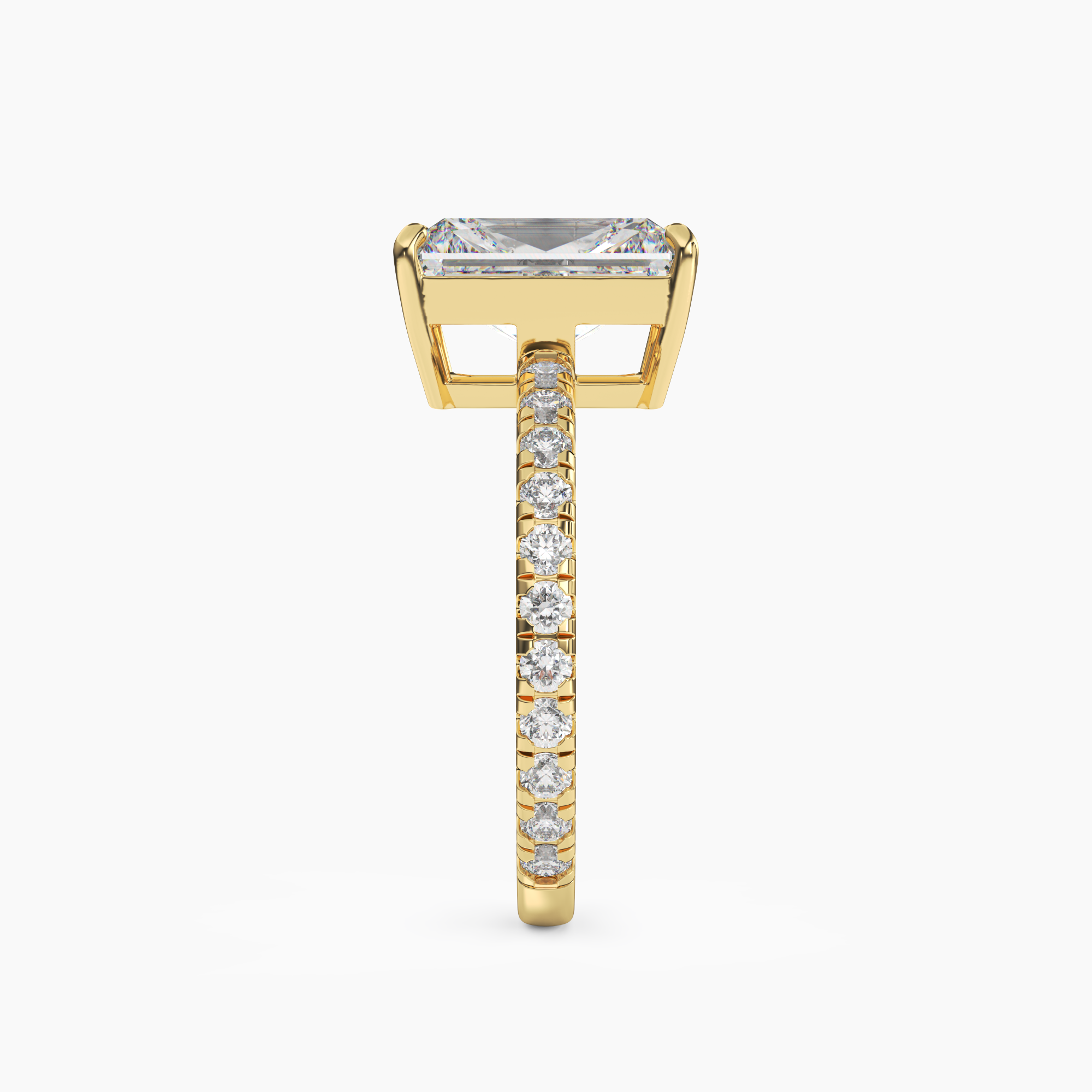 Cascade Radiant 2 Carat Lab Grown Diamond Engagement Ring in 14K White Gold