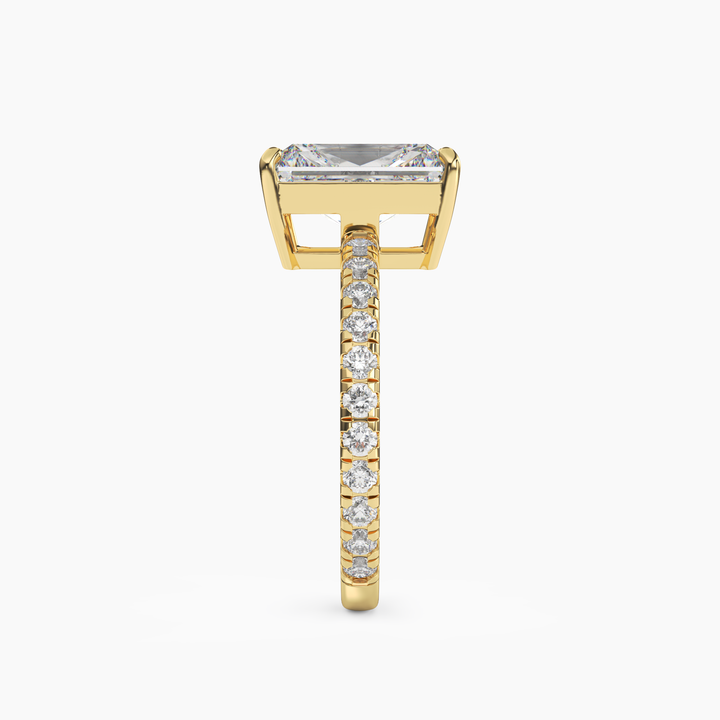 Cascade Radiant 1.5 Carat Lab Grown Diamond Engagement Ring in 18K Rose Gold
