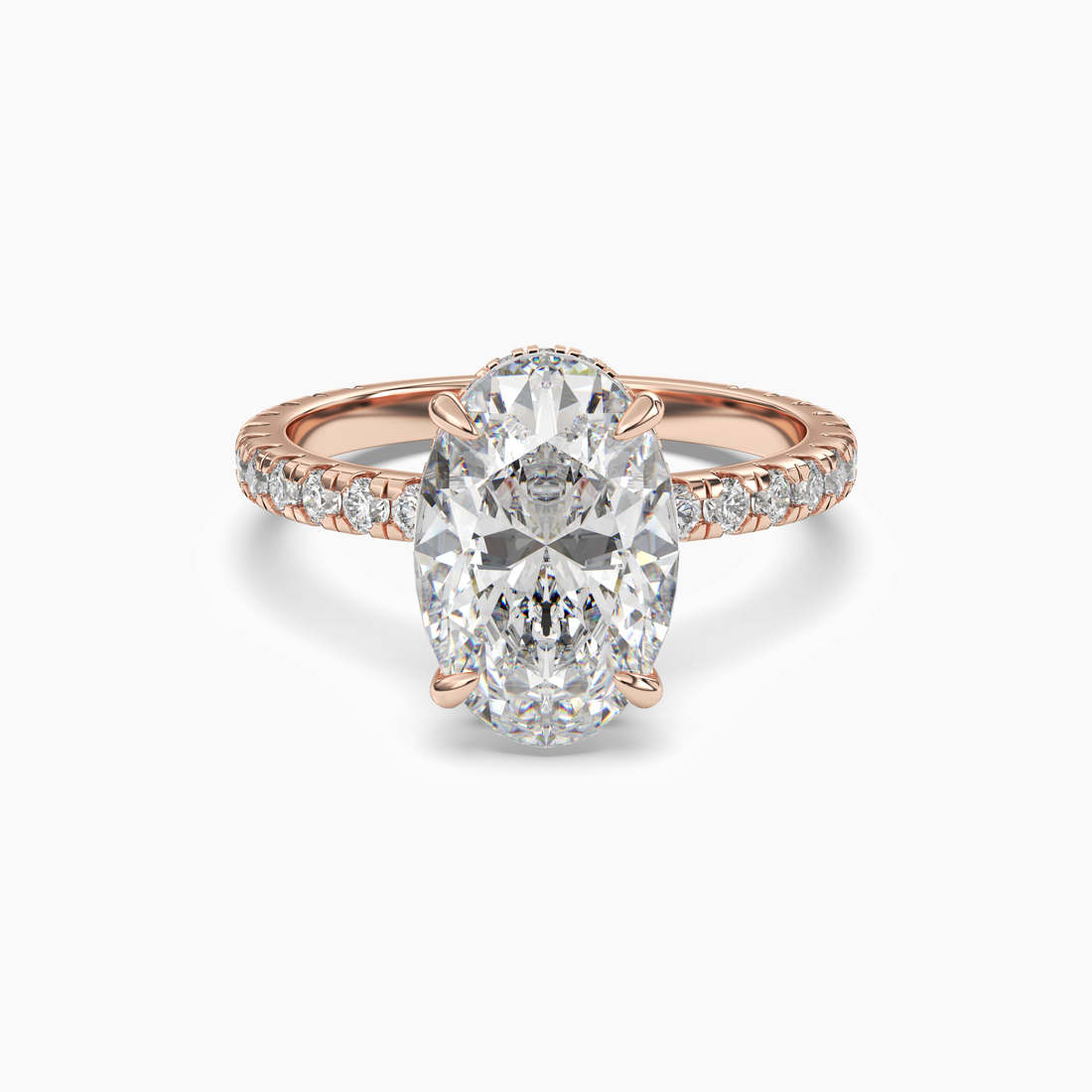 Fresco Oval Hidden Halo 1.5 Carat Lab Grown Diamond Engagement Ring in 14K Yellow Gold