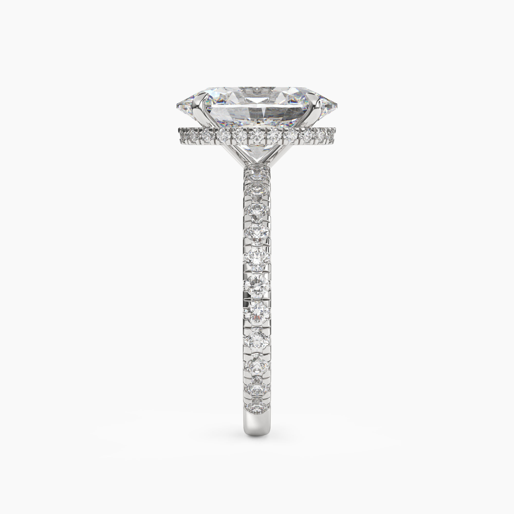Fresco Oval Hidden Halo 2.5 Carat Lab Grown Diamond Engagement Ring in 18K Yellow Gold