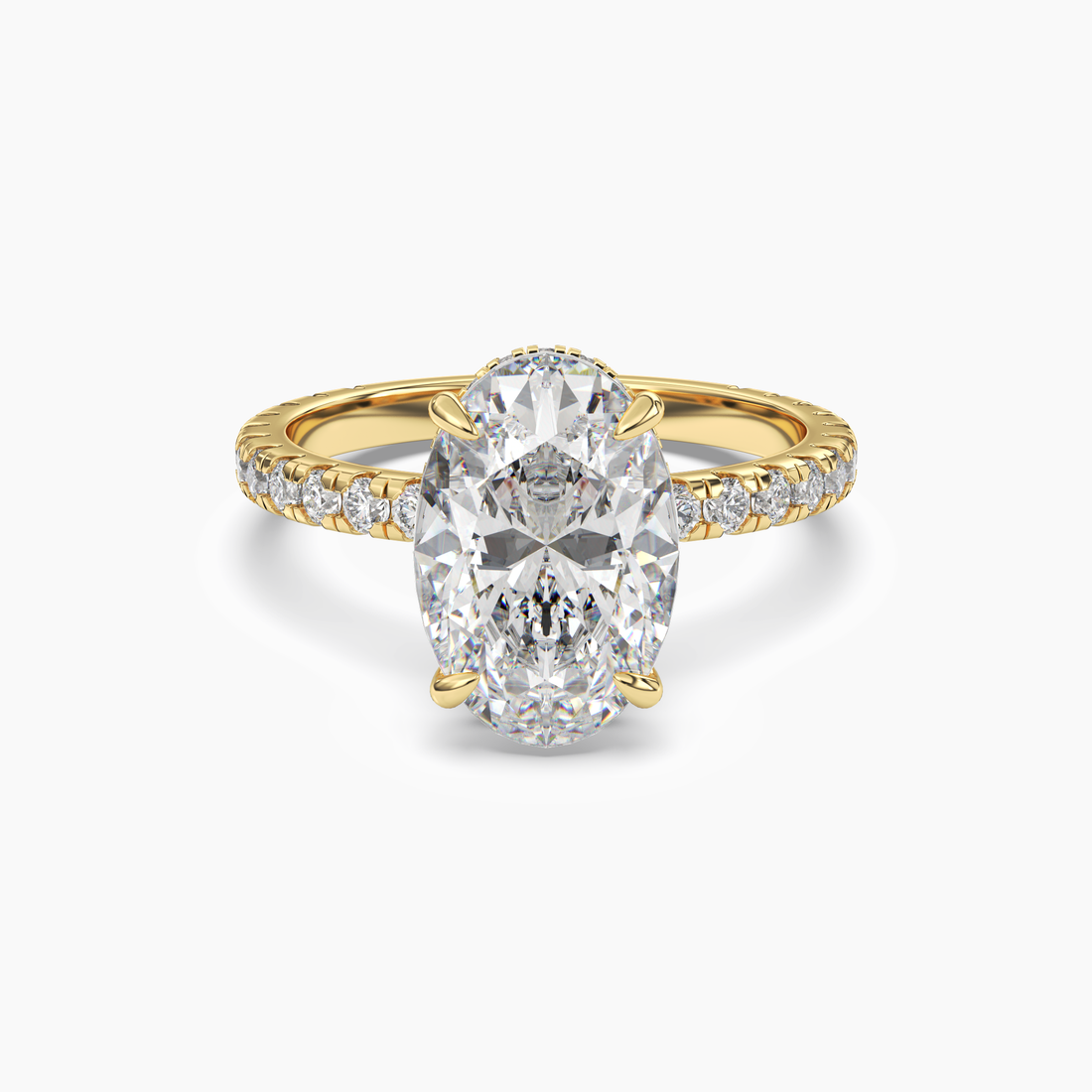 Fresco Oval Hidden Halo 1.5 Carat Lab Grown Diamond Engagement Ring in 18K Rose Gold