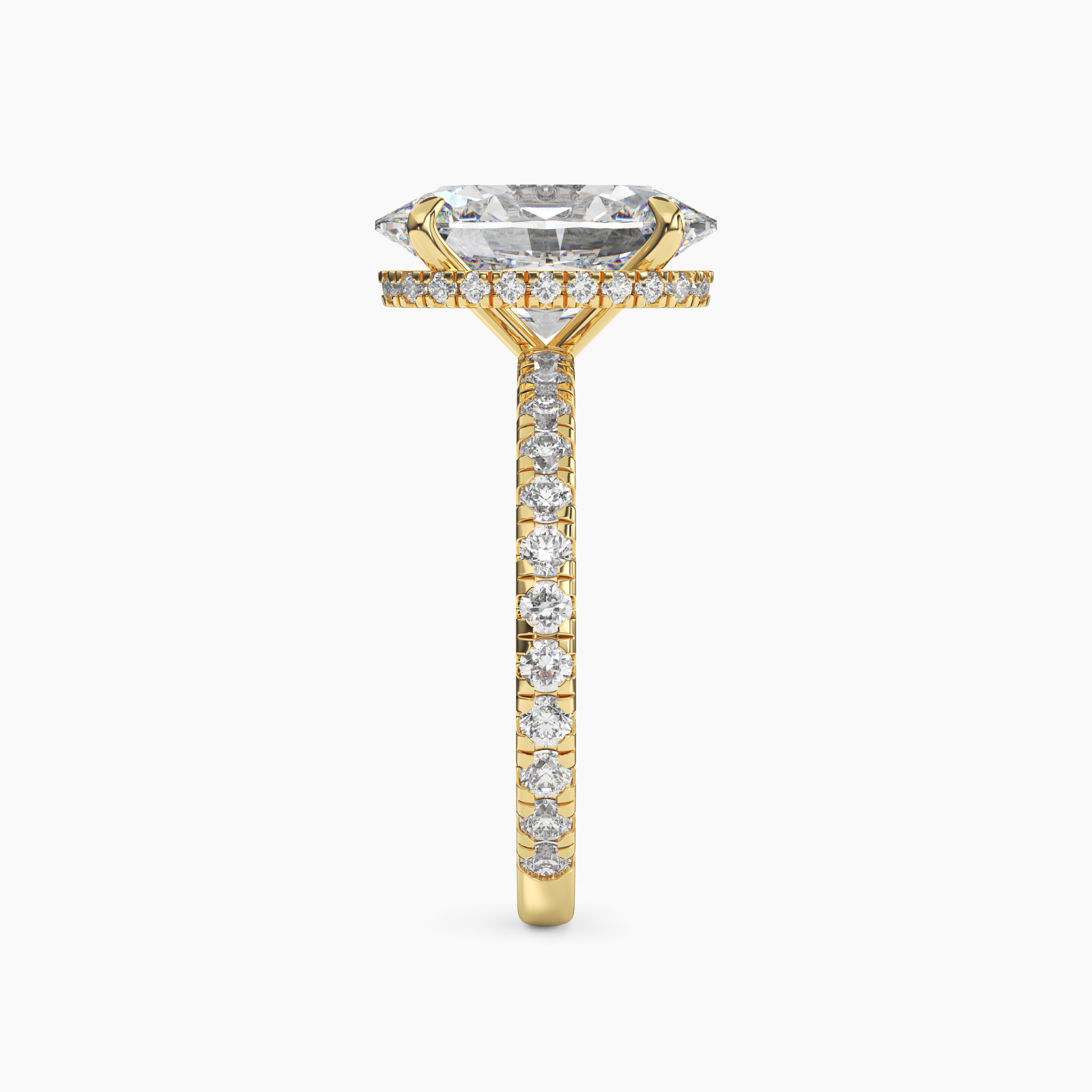 Fresco Oval Hidden Halo 2.5 Carat Lab Grown Diamond Engagement Ring in 14K Rose Gold