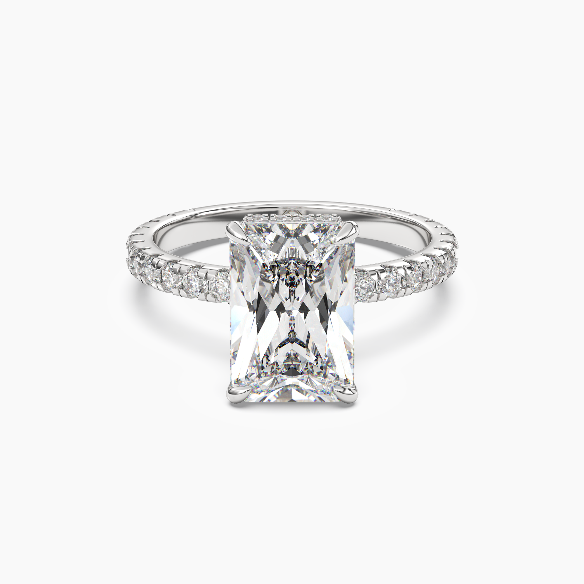 Fresco Radiant Hidden Halo 1.5 Carat Lab Grown Diamond Engagement Ring in 18K Rose Gold