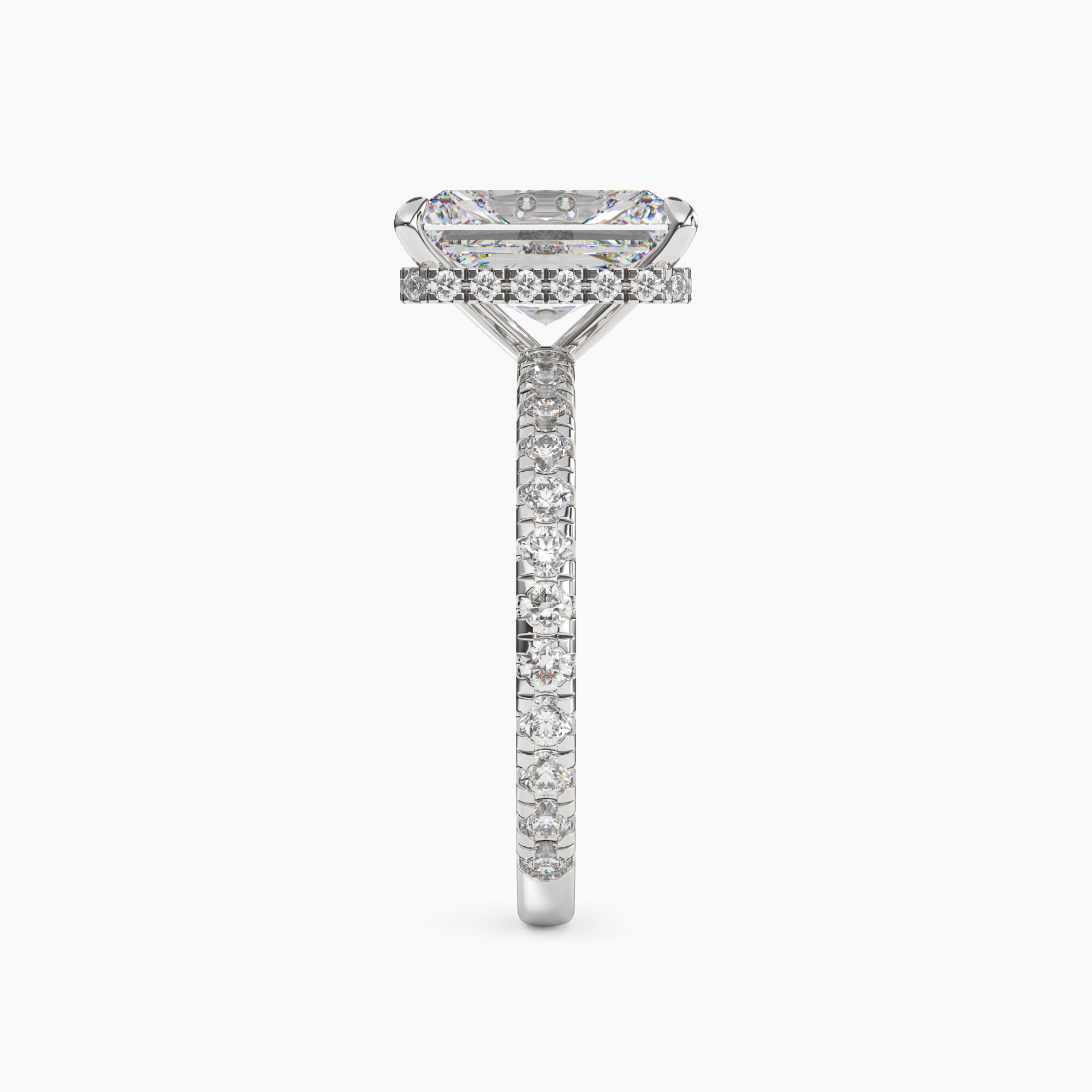 Fresco Radiant Hidden Halo 2.5 Carat Lab Grown Diamond Engagement Ring in 14K Rose Gold