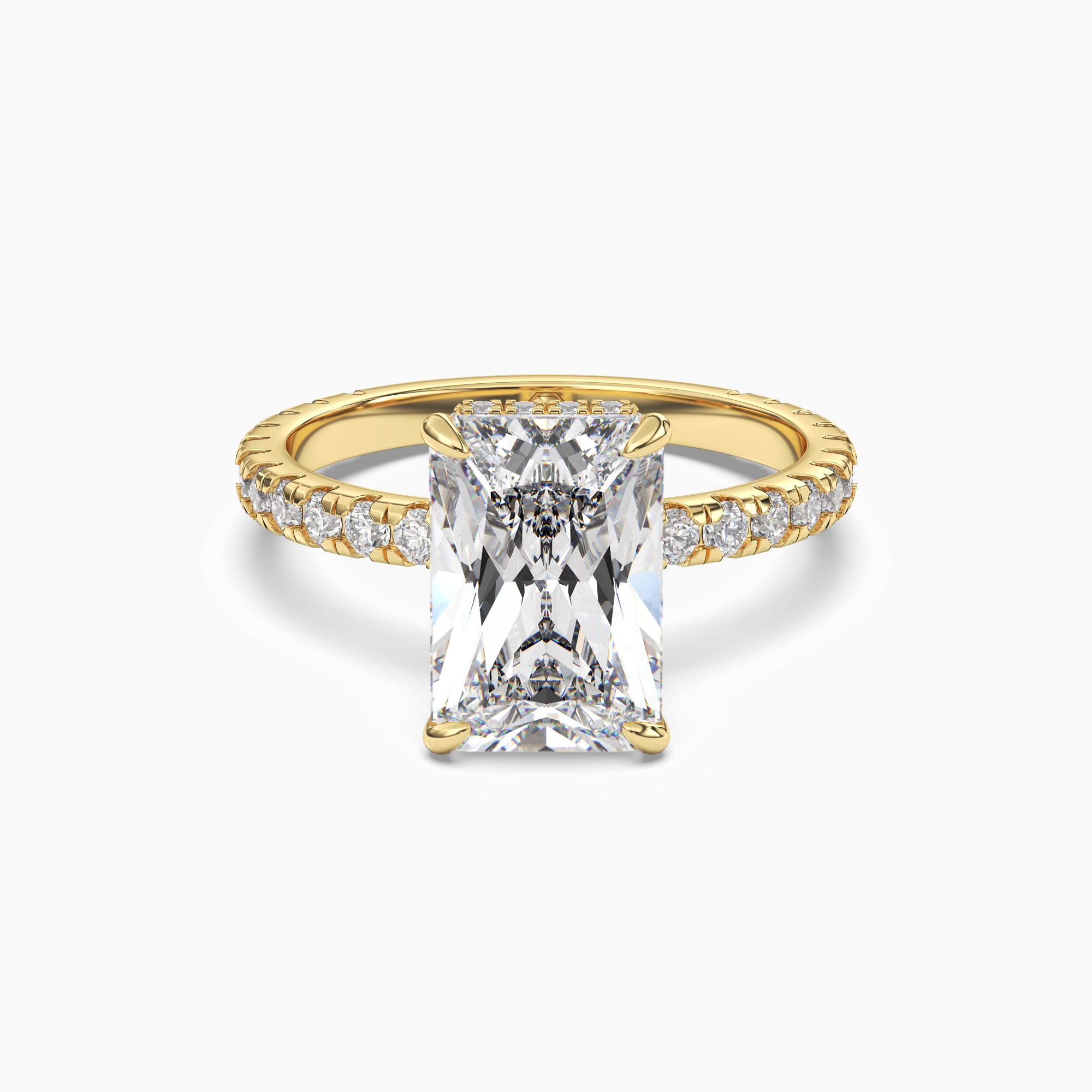 Fresco Radiant Hidden Halo 1.5 Carat Lab Grown Diamond Engagement Ring in 18K White Gold