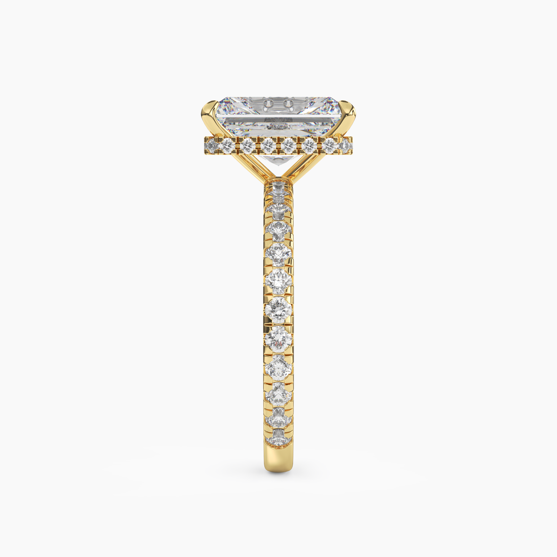 Fresco Radiant Hidden Halo 3 Carat Lab Grown Diamond Engagement Ring in 14K Rose Gold