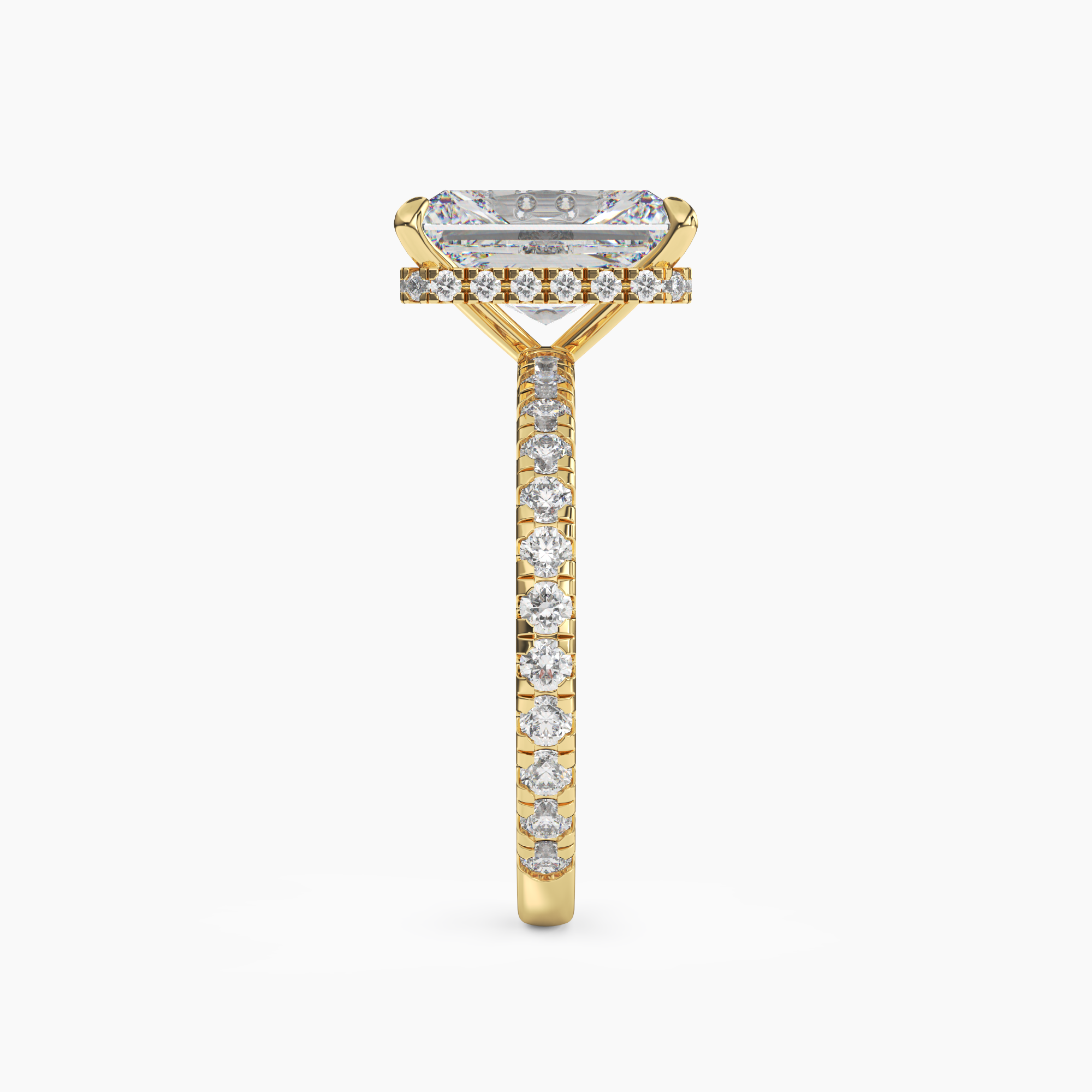 Fresco Radiant Hidden Halo 1 Carat Lab Grown Diamond Engagement Ring in 14K White Gold
