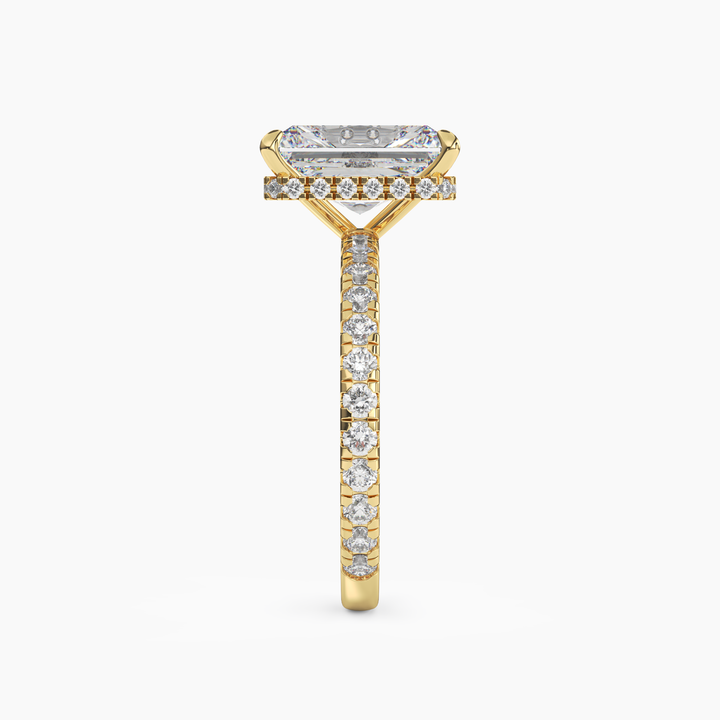 Fresco Radiant Hidden Halo 1.5 Carat Lab Grown Diamond Engagement Ring in 18K Rose Gold