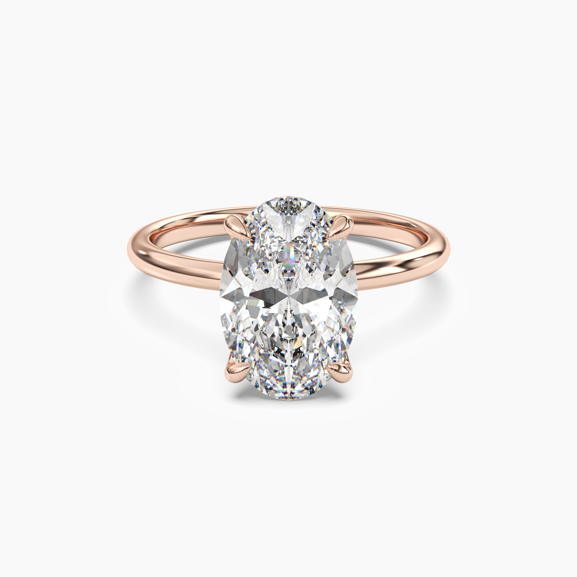 Brielle Oval Solitaire 1 Carat Lab Grown Diamond Engagement Ring in 14K White Gold